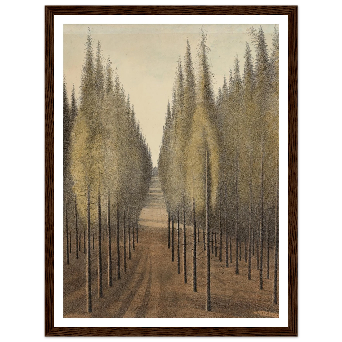 De brandgang (1944) Art Print | Leon Spilliaert - Framed Poster - 30x40 cm / 12x16″ - Black frame