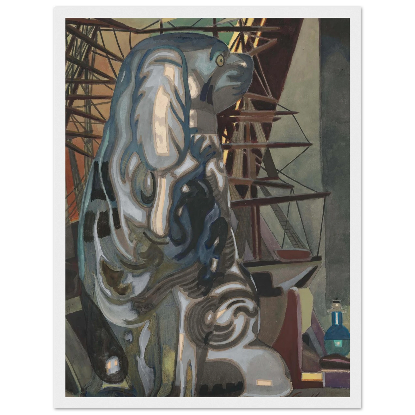 De porseleinen hond (1922) Art Print | Leon Spilliaert - Framed Poster - 30x40 cm / 12x16″ - Black frame