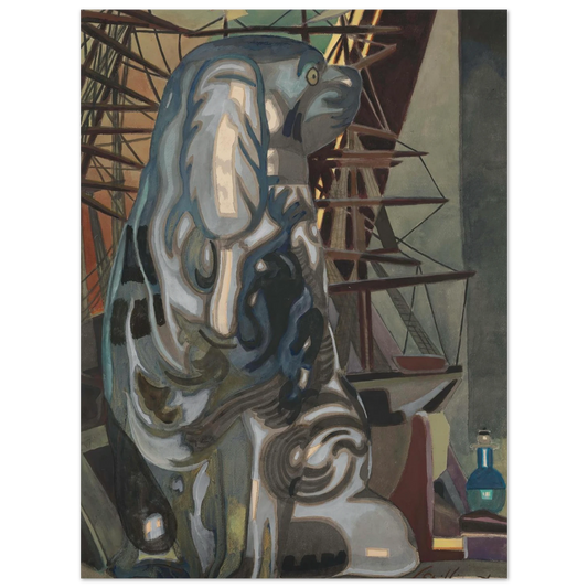 De porseleinen hond (1922) Art Print | Leon Spilliaert - Framed Poster - 30x40 cm / 12x16″ - Black frame