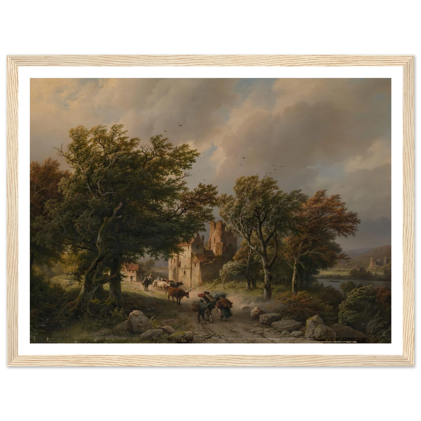 De rukwind (1845) Art Print | Barend Cornelis Koekkoek - Framed Poster - 30x40 cm / 12x16″ - Black frame