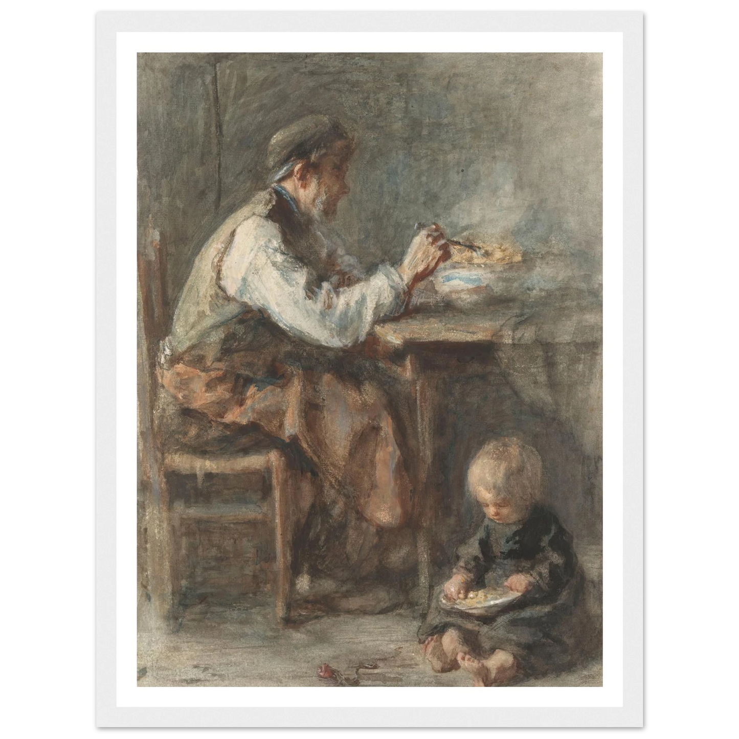 De schoenmaker (1834 - 1911) Art Print | Jozef Israels - Framed Poster - 30x40 cm / 12x16″ - Black frame