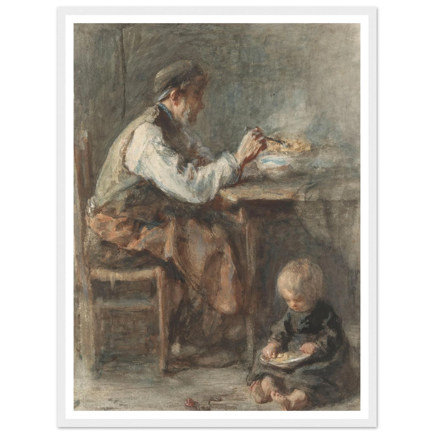 De schoenmaker (1834 - 1911) Art Print | Jozef Israels - Framed Poster - 30x40 cm / 12x16″ - Black frame