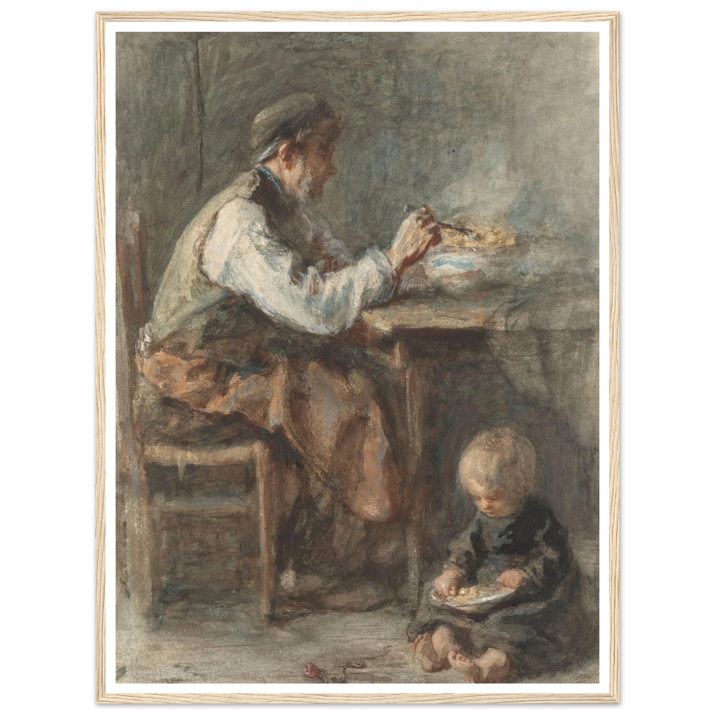 De schoenmaker (1834 - 1911) Art Print | Jozef Israels - Framed Poster - 30x40 cm / 12x16″ - Black frame