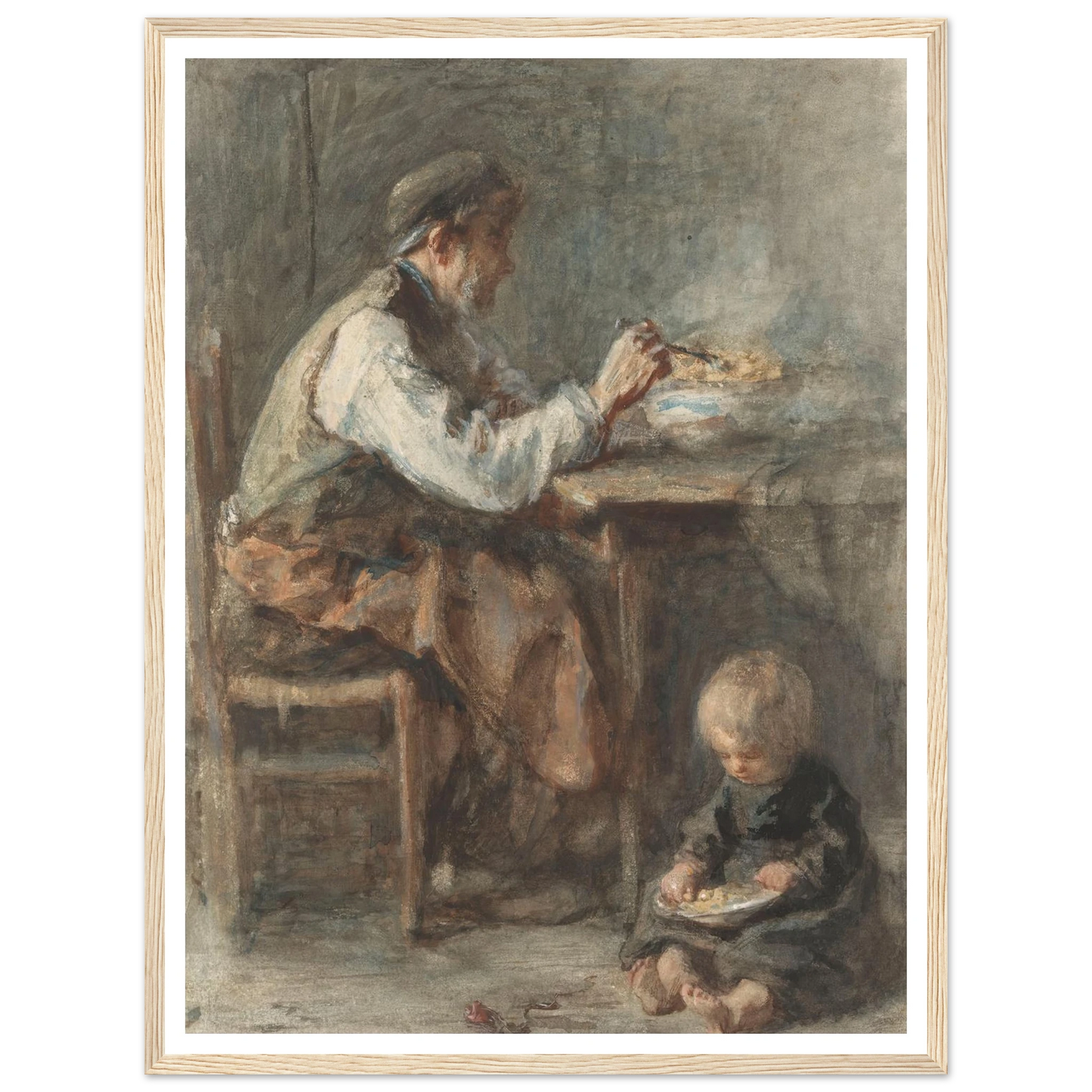 De schoenmaker (1834 - 1911) Art Print | Jozef Israels - Framed Poster - 30x40 cm / 12x16″ - Black frame