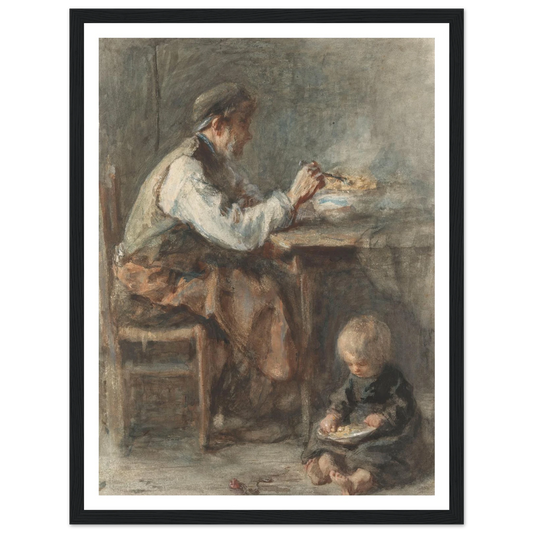 De schoenmaker (1834 - 1911) Art Print | Jozef Israels - Framed Poster - 30x40 cm / 12x16″ - Black frame