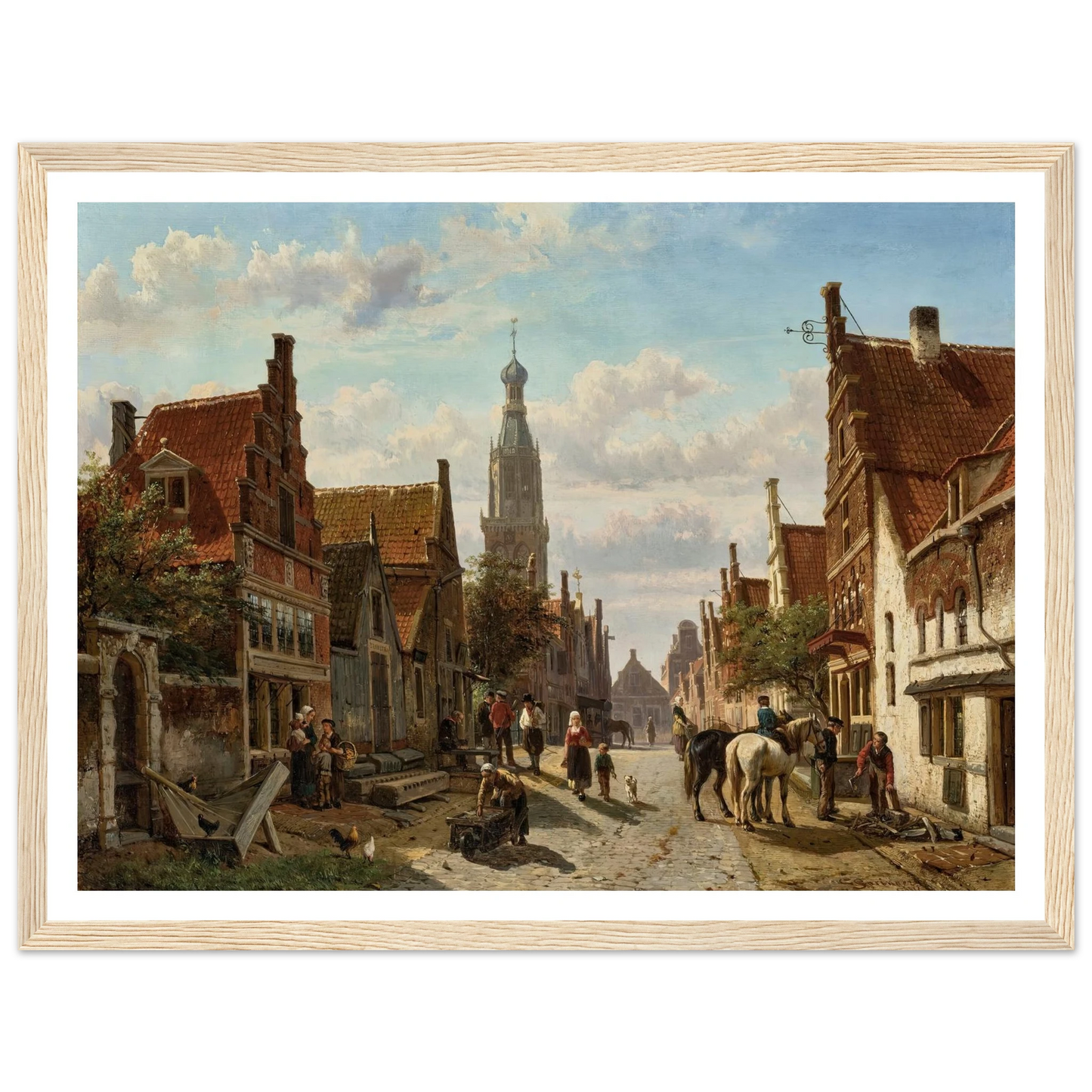 De Vijzelstraat te Enkhuizen (1866) Art Print | Cornelis Springer - Framed Poster - 30x40 cm / 12x16″ - Black frame