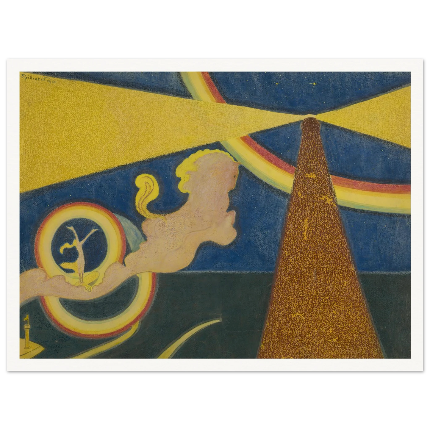 De vuurtoren (1910) Art Print | Leon Spilliaert - Framed Poster - 30x40 cm / 12x16″ - Black frame