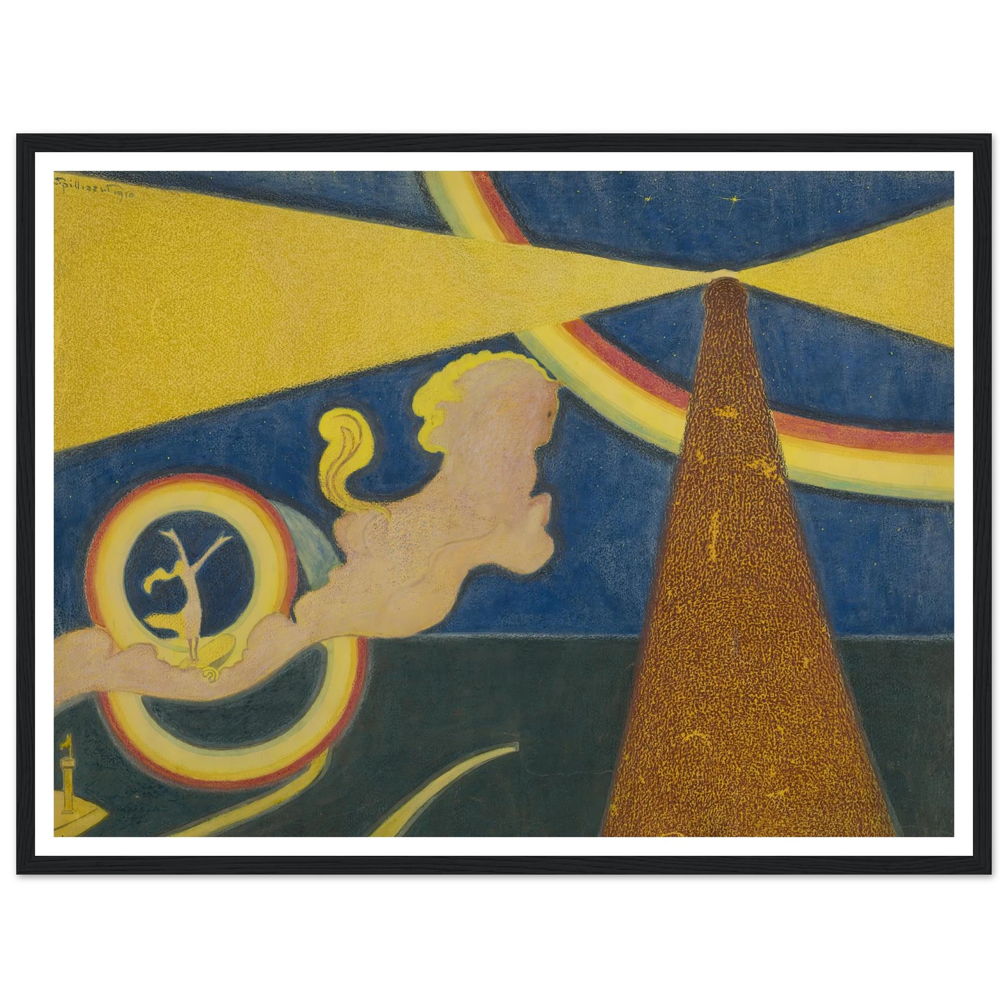 De vuurtoren (1910) Art Print | Leon Spilliaert - Framed Poster - 30x40 cm / 12x16″ - Black frame