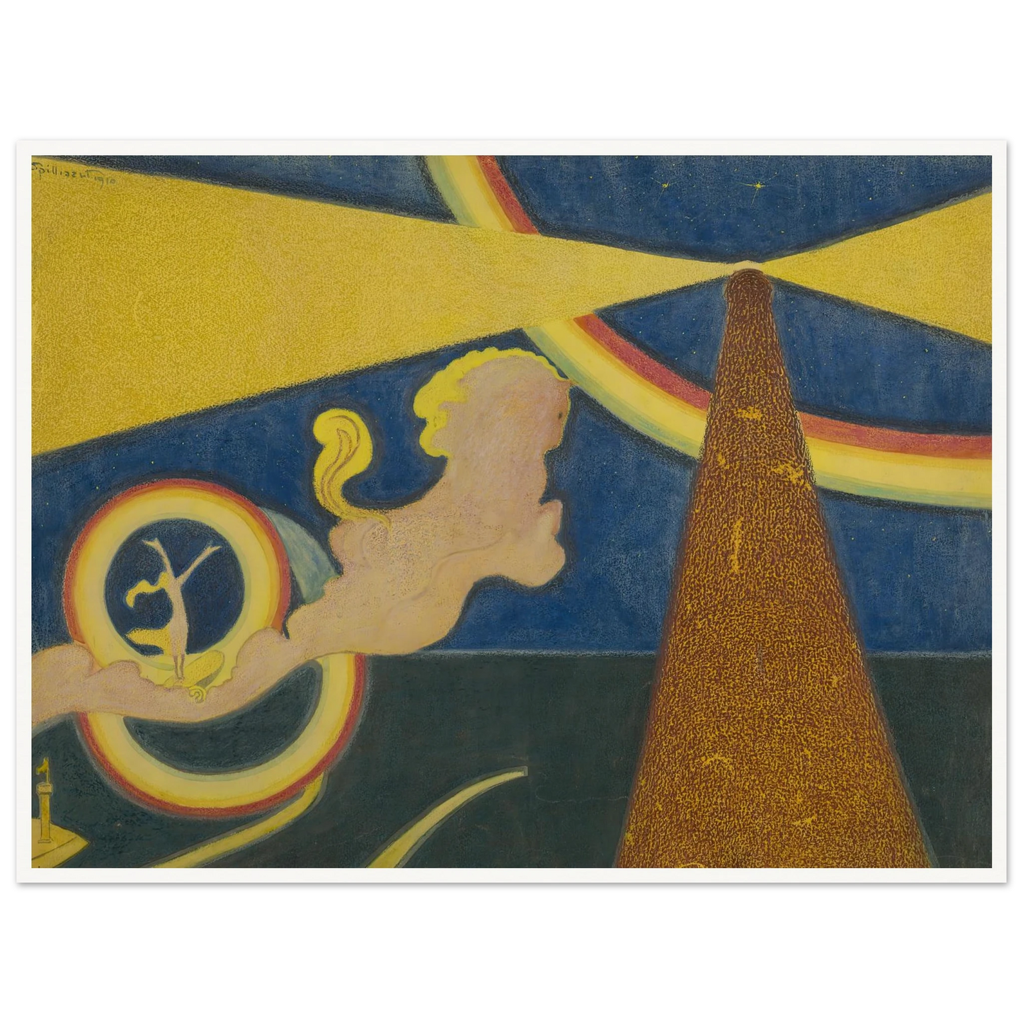 De vuurtoren (1910) Art Print | Leon Spilliaert - Framed Poster - 30x40 cm / 12x16″ - Black frame