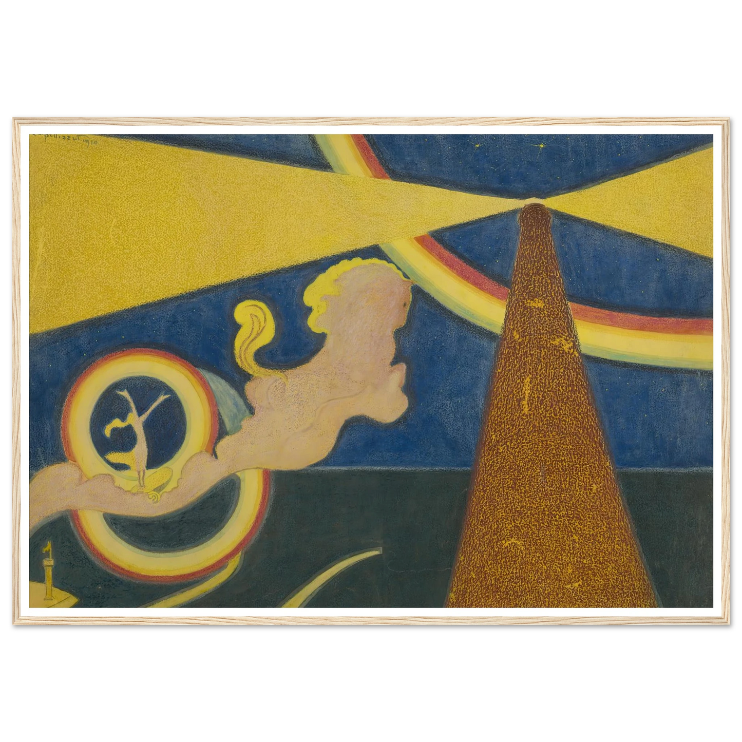 De vuurtoren (1910) Art Print | Leon Spilliaert - Framed Poster - 30x40 cm / 12x16″ - Black frame