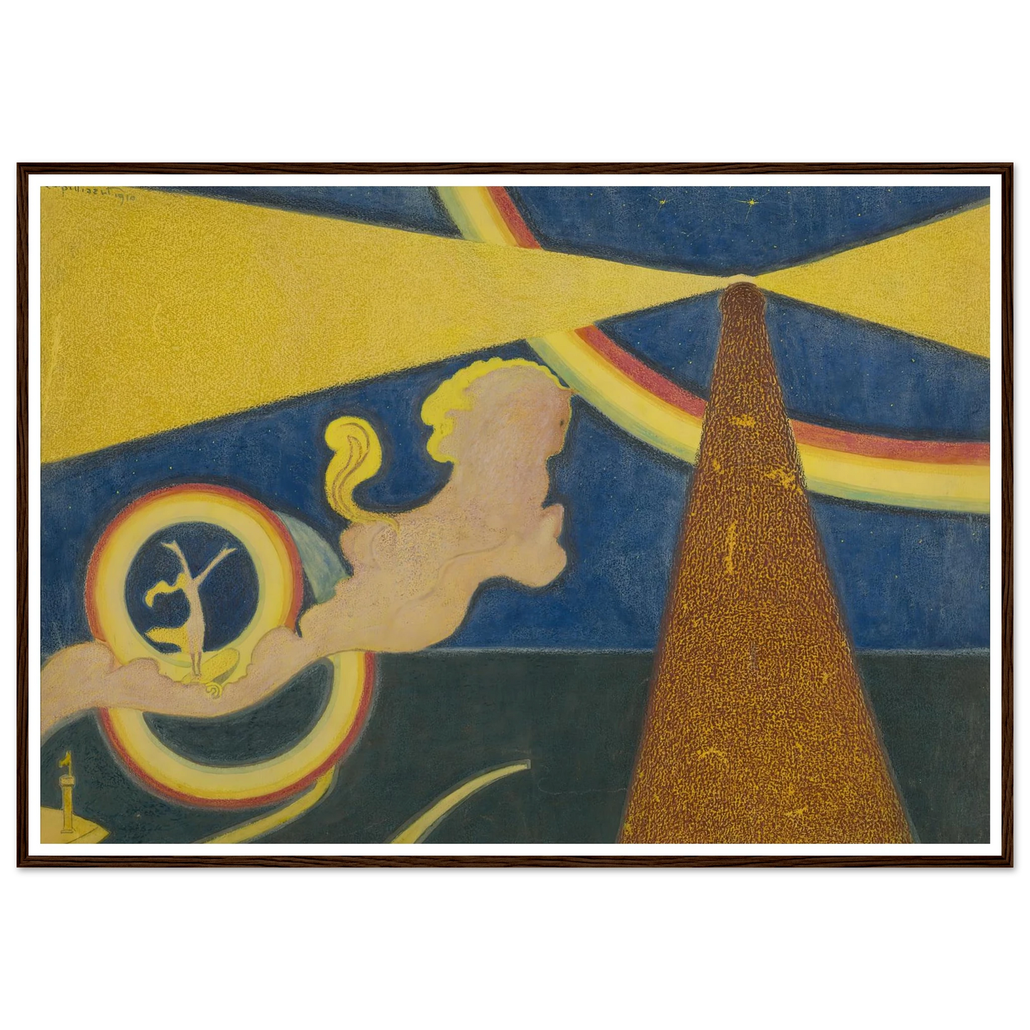 De vuurtoren (1910) Art Print | Leon Spilliaert - Framed Poster - 30x40 cm / 12x16″ - Black frame