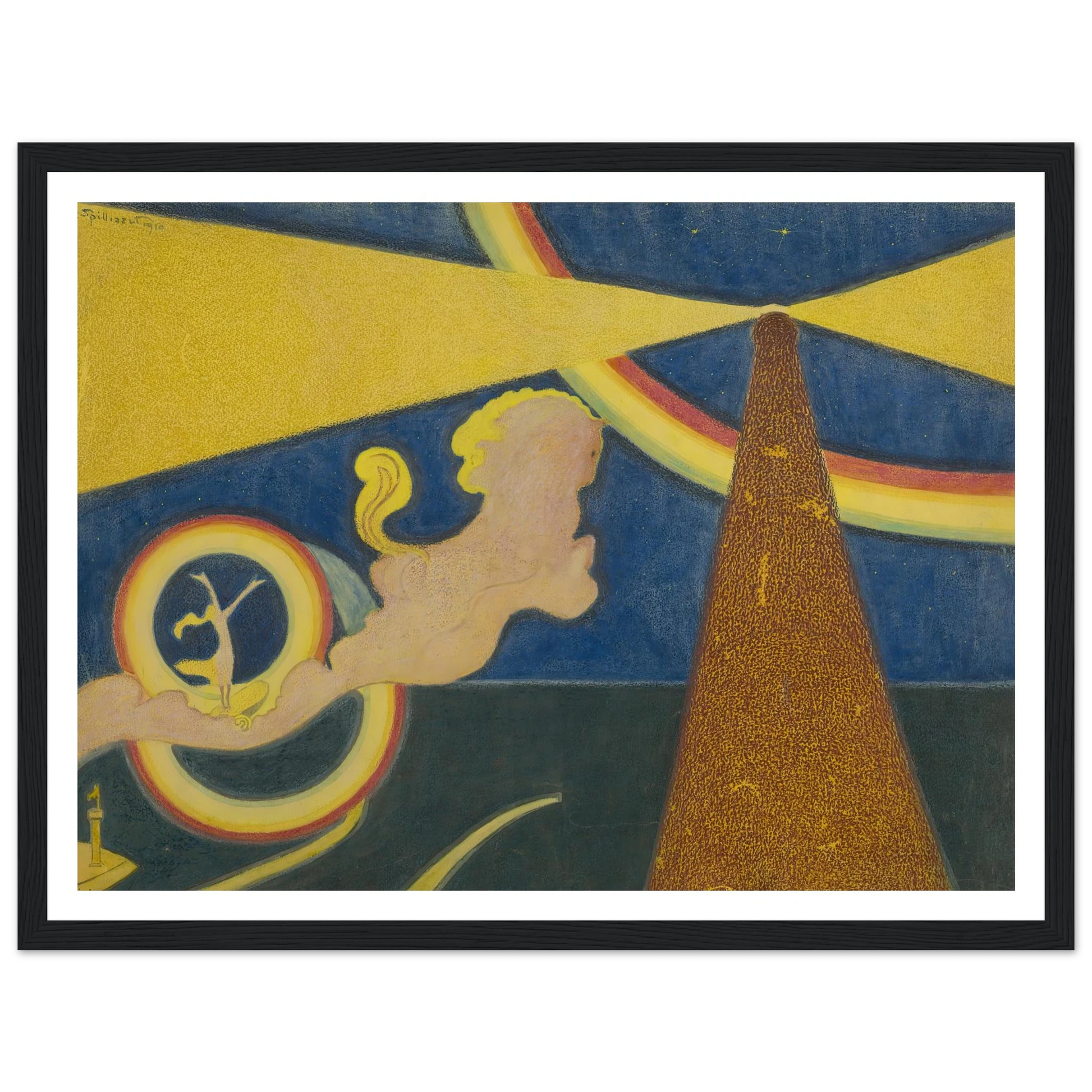 De vuurtoren (1910) Art Print | Leon Spilliaert - Framed Poster - 30x40 cm / 12x16″ - Black frame
