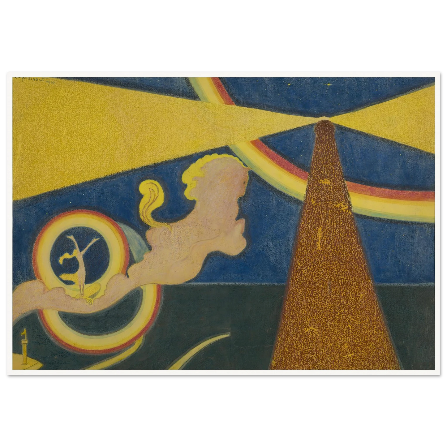 De vuurtoren (1910) Art Print | Leon Spilliaert - Framed Poster - 30x40 cm / 12x16″ - Black frame