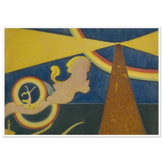 De vuurtoren (1910) Art Print | Leon Spilliaert - Framed Poster - 30x40 cm / 12x16″ - Black frame