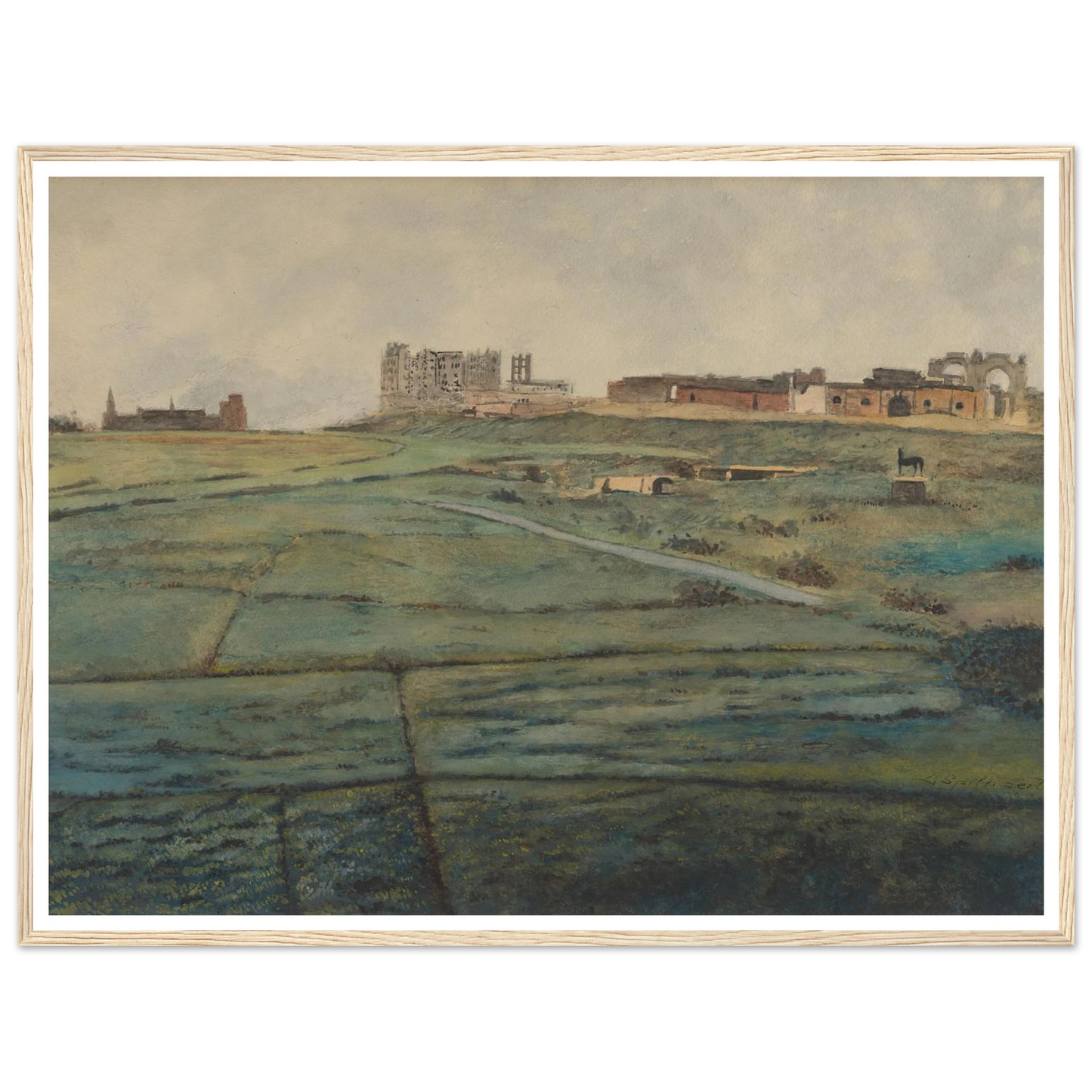 De Wellingtonrenbaan en het Royal Palace Hotel te Oostende kort na de Tweede Wereldoorlog (1945) Art Print | Leon Spilliaert - Framed Poster - 30x40 cm / 12x16″ - Black frame