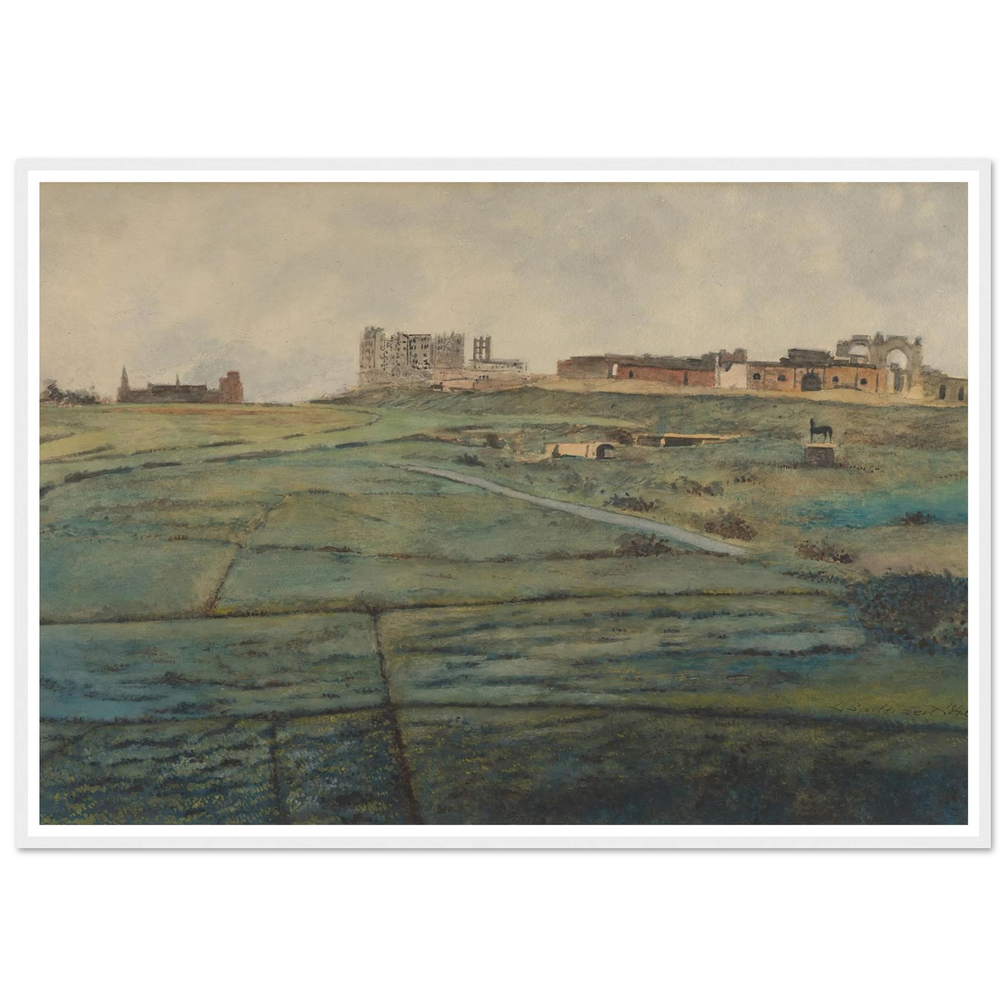 De Wellingtonrenbaan en het Royal Palace Hotel te Oostende kort na de Tweede Wereldoorlog (1945) Art Print | Leon Spilliaert - Framed Poster - 30x40 cm / 12x16″ - Black frame