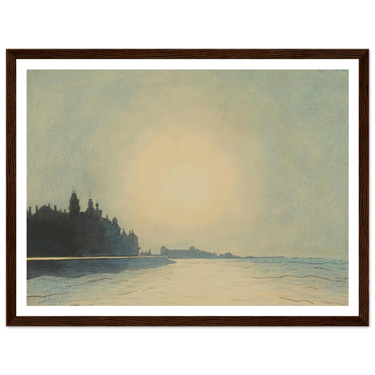 De zeedijk te Oostende van op het staketsel gezien (1910) Art Print | Leon Spilliaert - Framed Poster - 30x40 cm / 12x16″ - Black frame