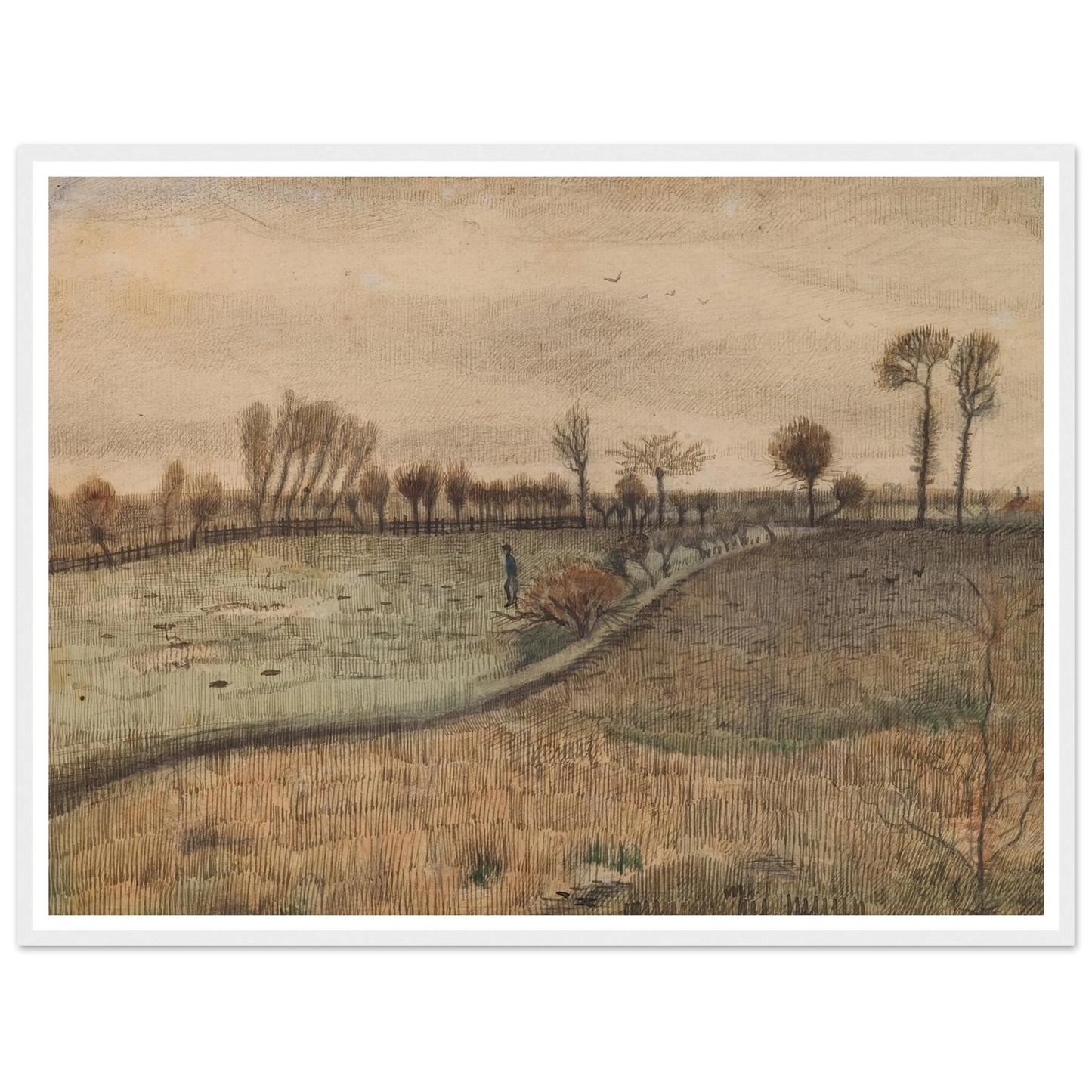 Landscape with Pollard Willows (c.1880) Art Print | Vincent van Gogh-Quipham Collections