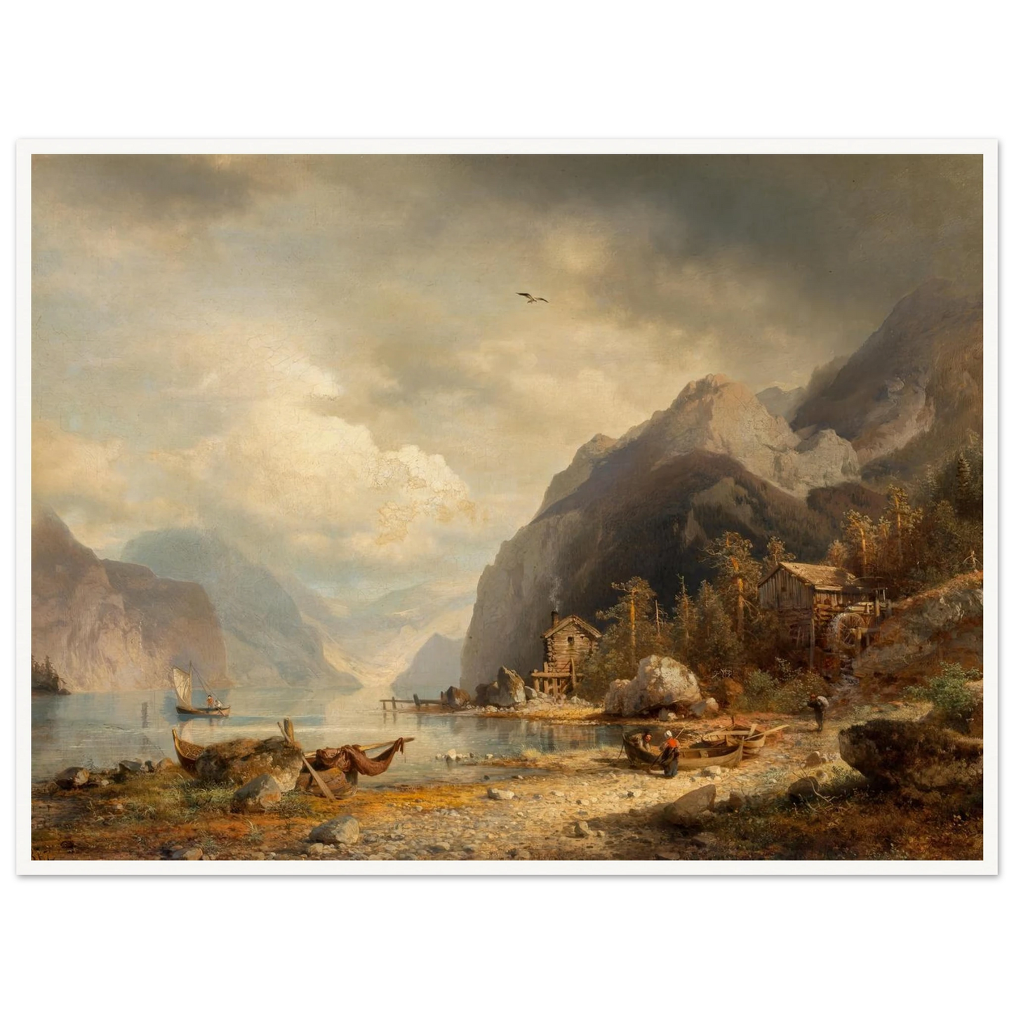 Fishing Village (1862) Art Print | Hermann Ottomar Herzog-Quipham Collections