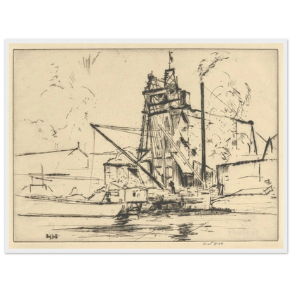 Bridgeport Docks (probably 1918) Art Print | Ernest Haskell-Quipham Collections