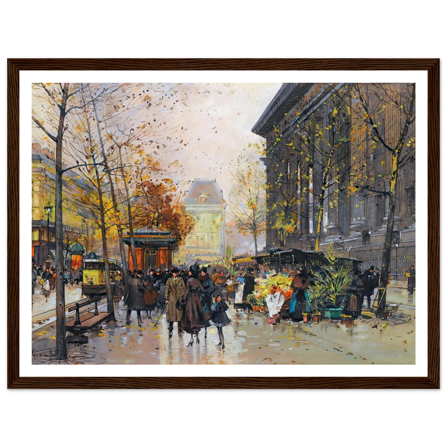 Le Marché Aux Fleurs, La Madeleine Art Print | Eugene Galien Laloue-Quipham Collections