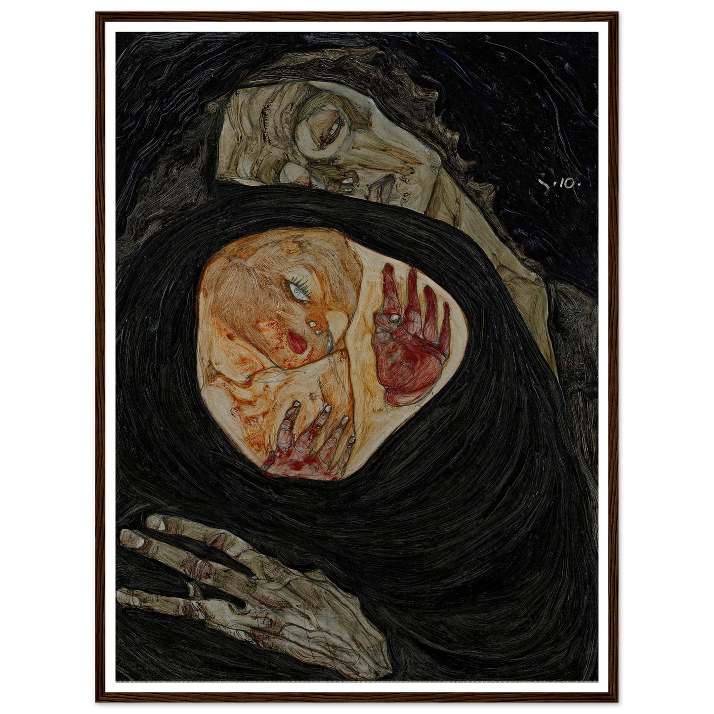 Dead Mother (1910) Art Print | Egon Schiele - Framed Poster - 30x40 cm / 12x16″ - Black frame