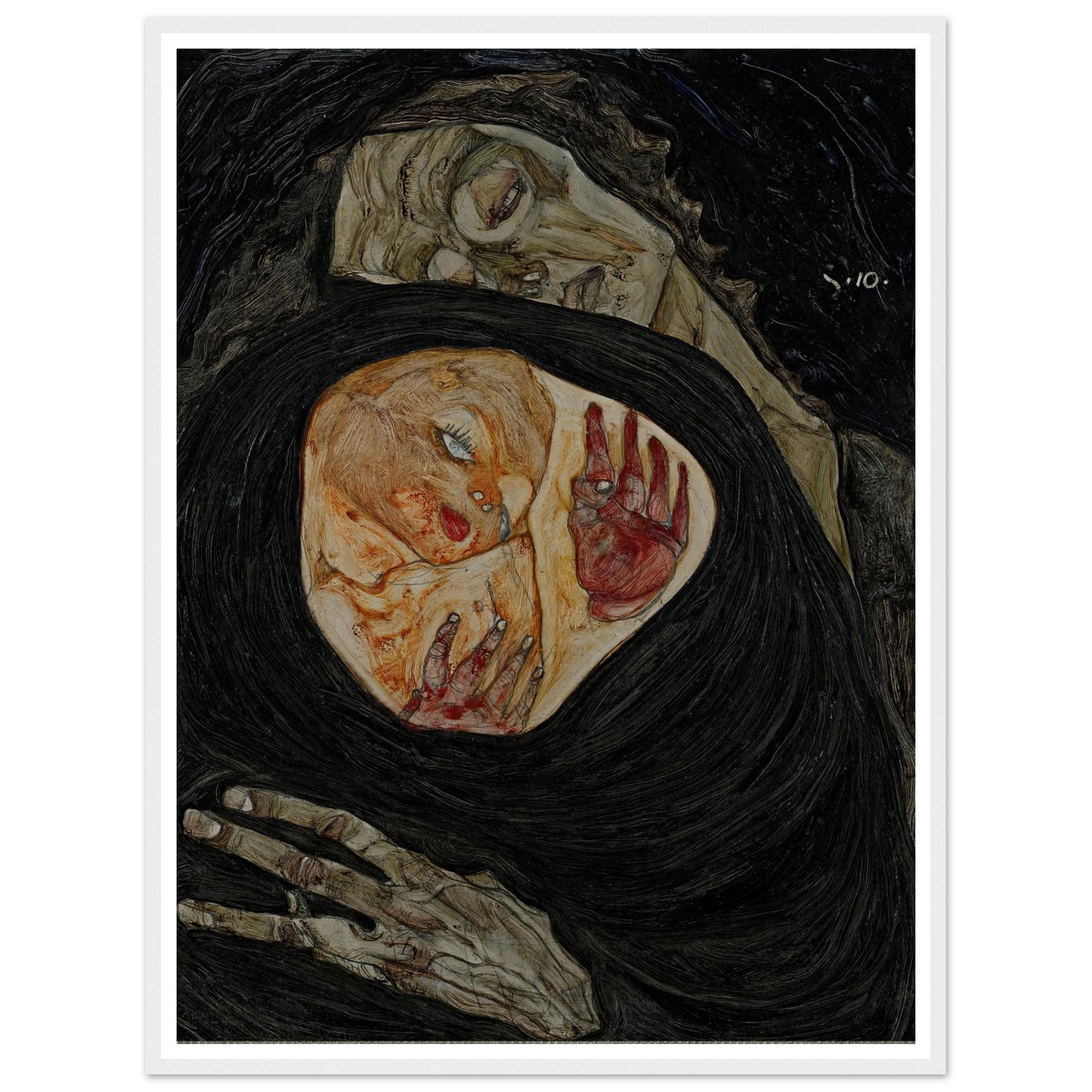 Dead Mother (1910) Art Print | Egon Schiele - Framed Poster - 30x40 cm / 12x16″ - Black frame