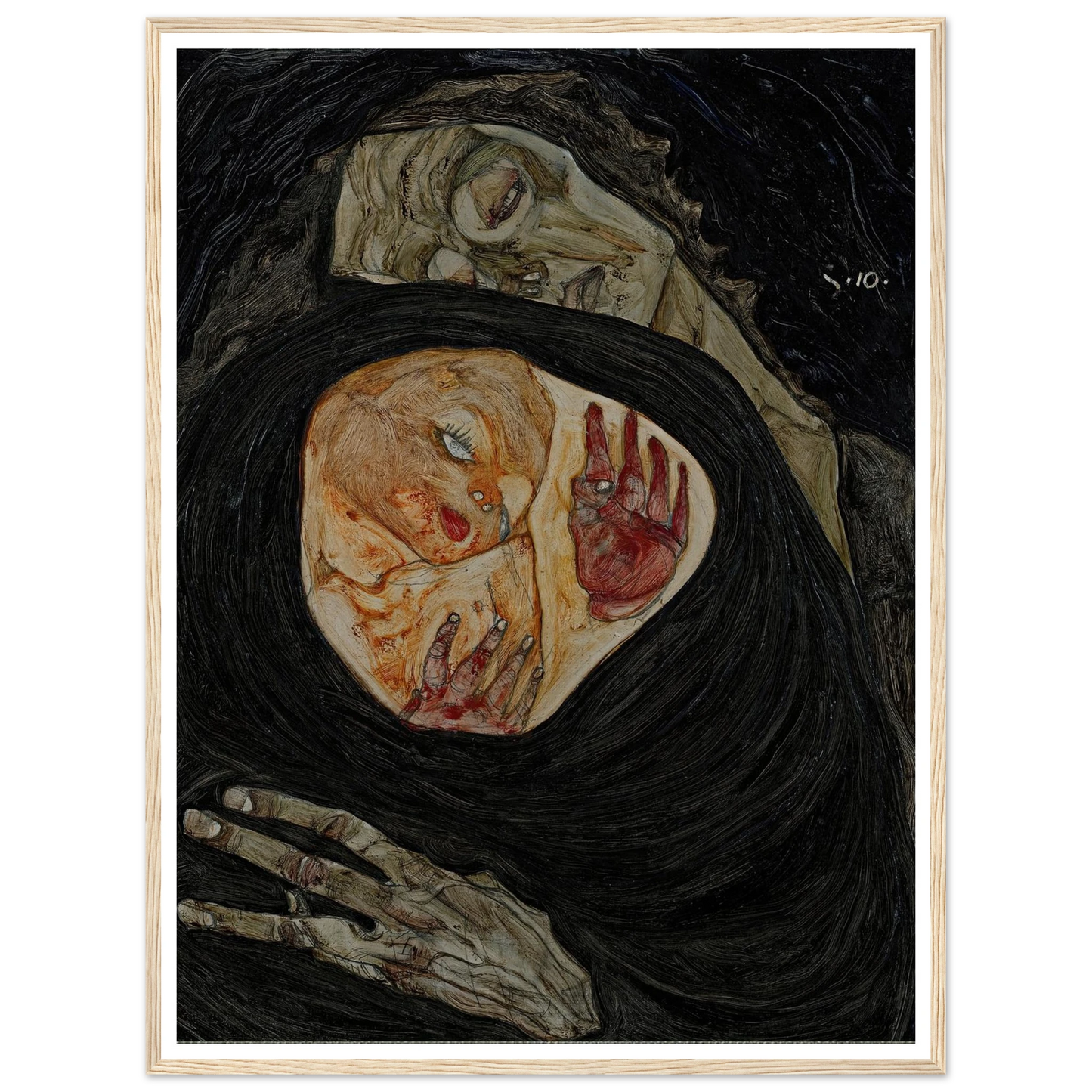 Dead Mother (1910) Art Print | Egon Schiele - Framed Poster - 30x40 cm / 12x16″ - Black frame