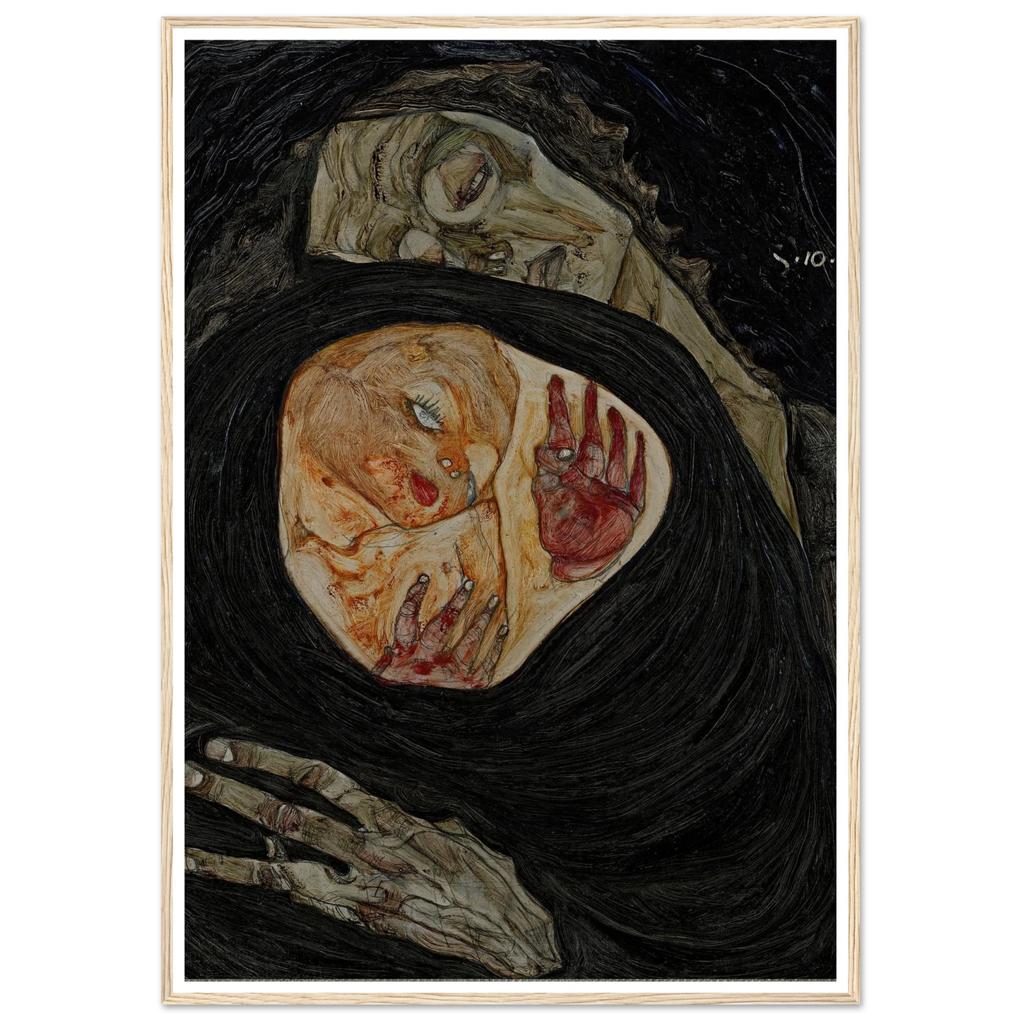 Dead Mother (1910) Art Print | Egon Schiele - Framed Poster - 30x40 cm / 12x16″ - Black frame