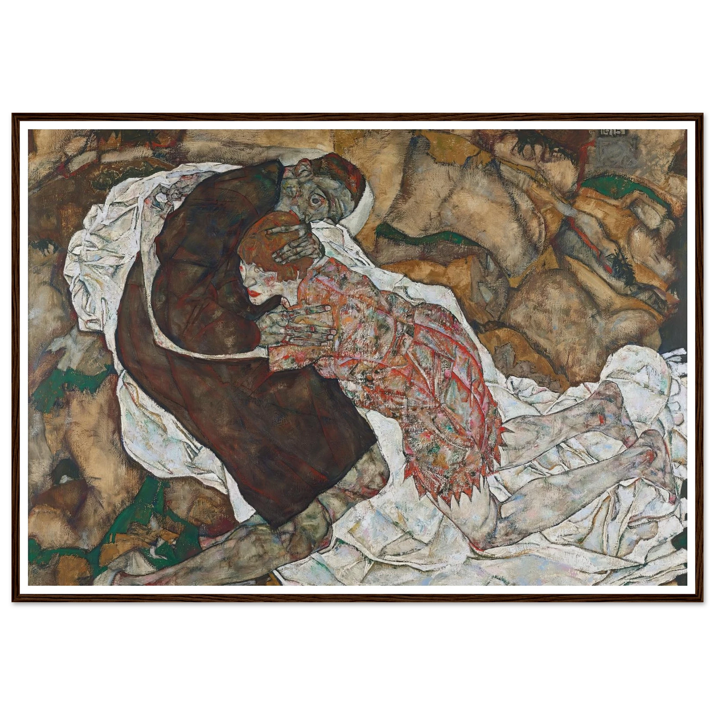 Death and girl (1915) Art Print | Egon Schiele - Framed Poster - 30x40 cm / 12x16″ - Black frame