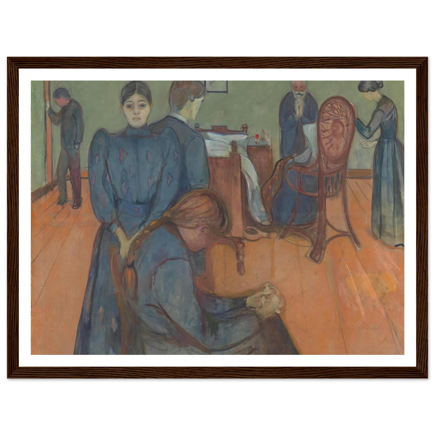 Death in the Sickroom (1893) Art Print | Edvard Munch - Framed Poster - 30x40 cm / 12x16″ - Black frame
