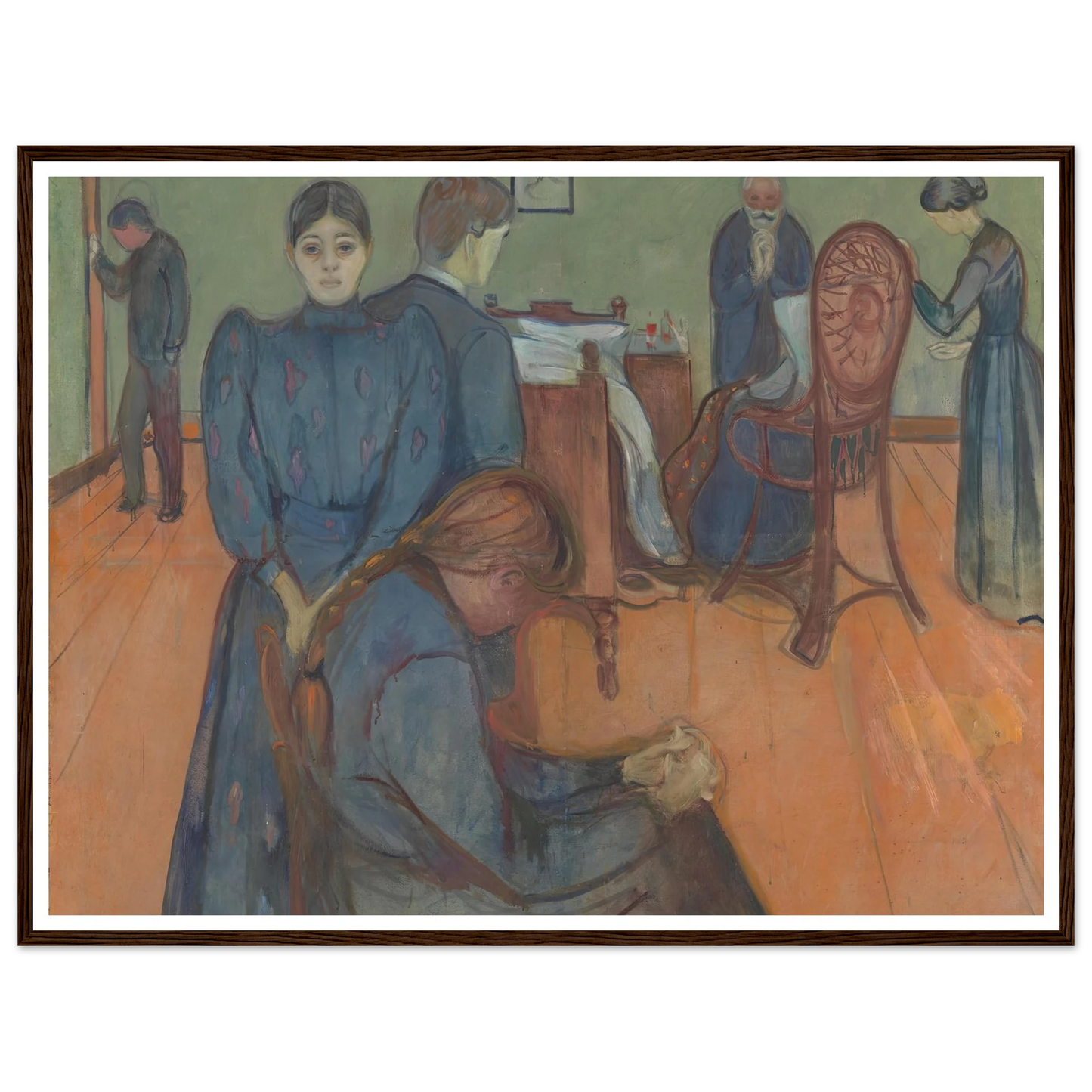 Death in the Sickroom (1893) Art Print | Edvard Munch - Framed Poster - 30x40 cm / 12x16″ - Black frame