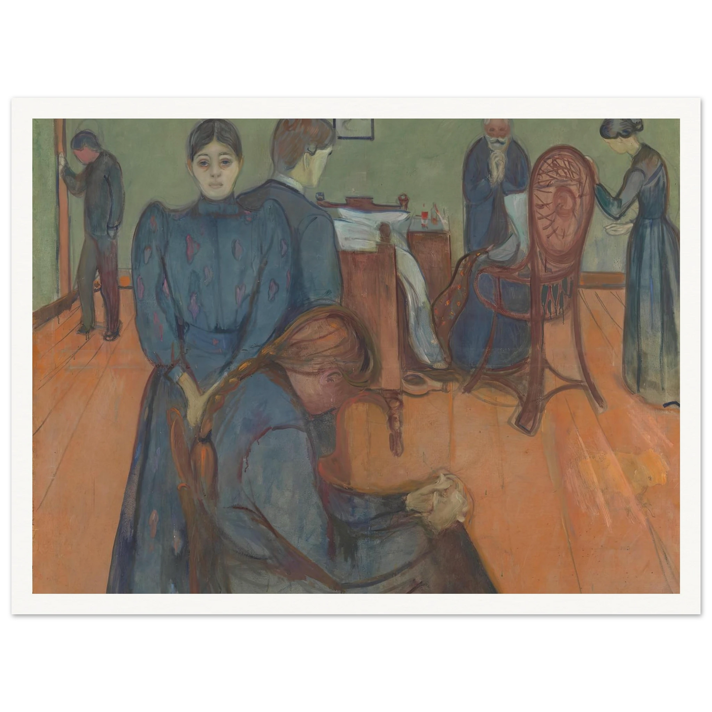 Death in the Sickroom (1893) Art Print | Edvard Munch - Framed Poster - 30x40 cm / 12x16″ - Black frame