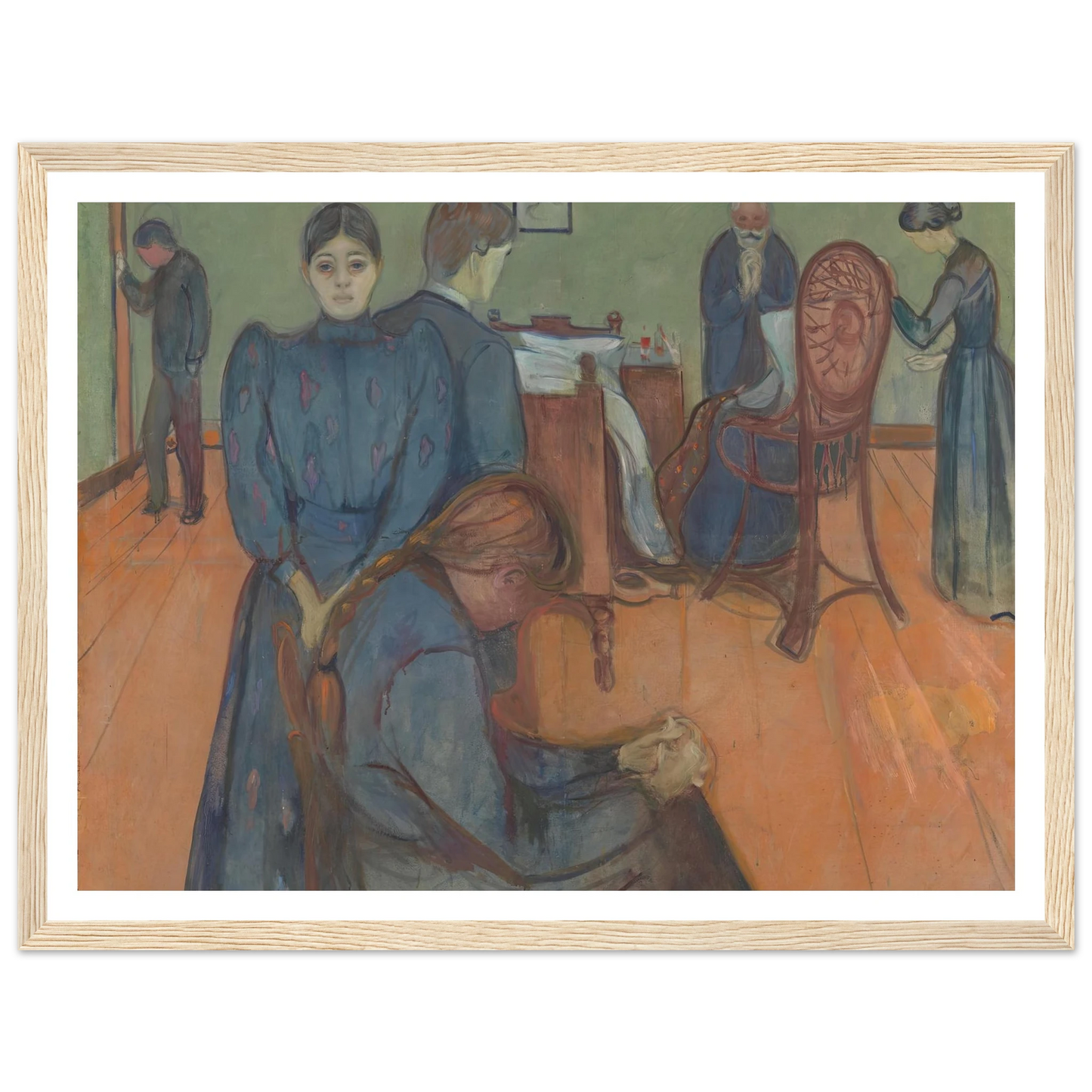 Death in the Sickroom (1893) Art Print | Edvard Munch - Framed Poster - 30x40 cm / 12x16″ - Black frame