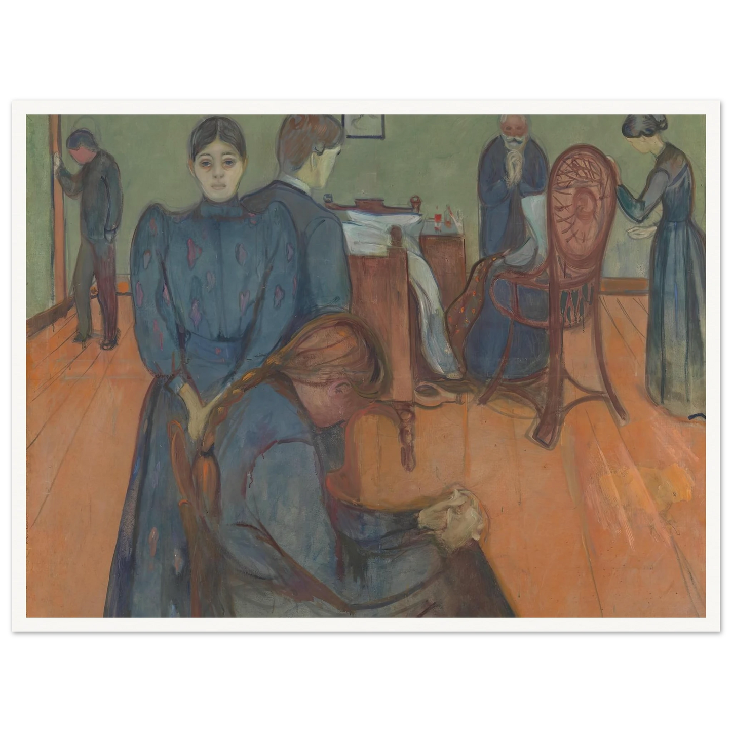 Death in the Sickroom (1893) Art Print | Edvard Munch - Framed Poster - 30x40 cm / 12x16″ - Black frame