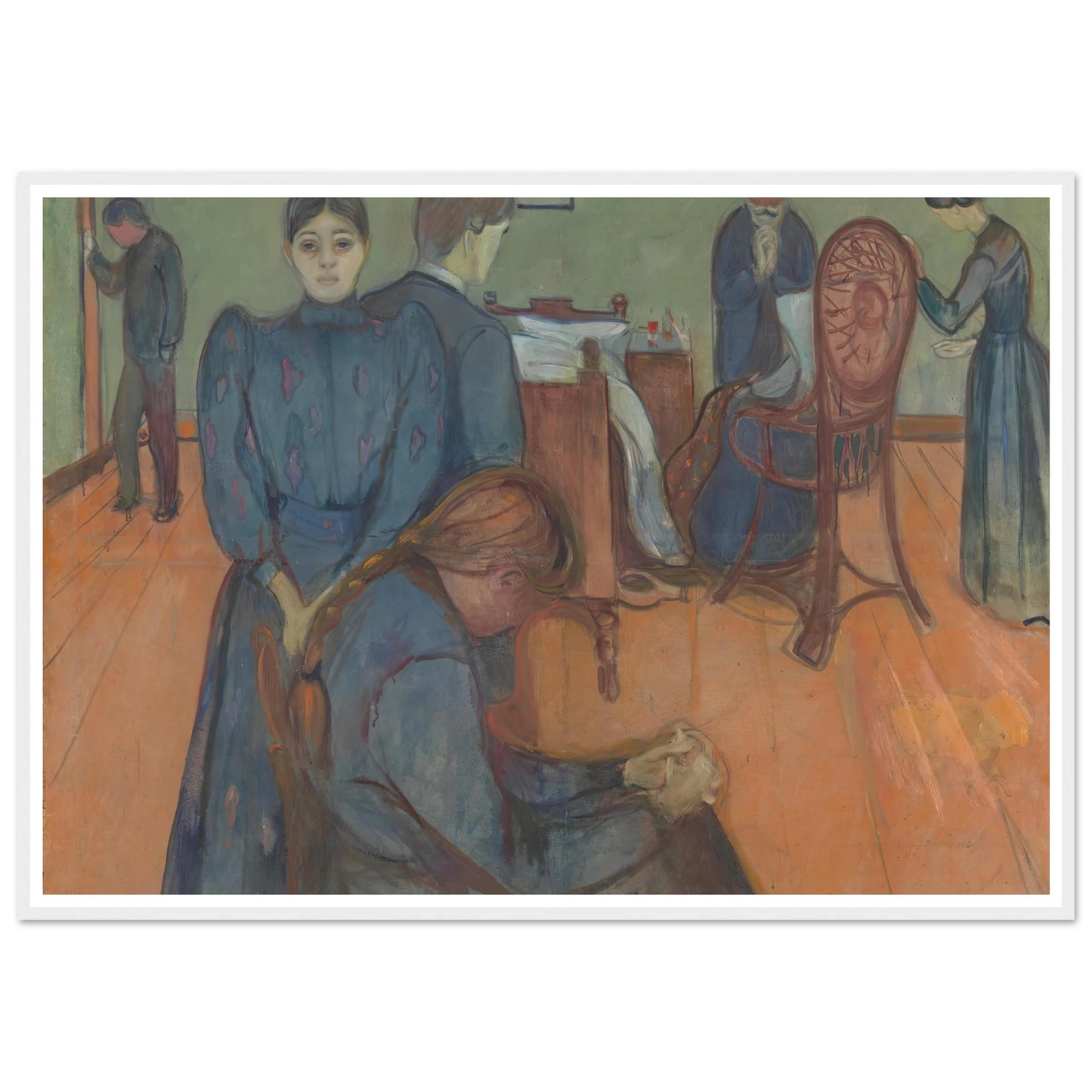 Death in the Sickroom (1893) Art Print | Edvard Munch - Framed Poster - 30x40 cm / 12x16″ - Black frame