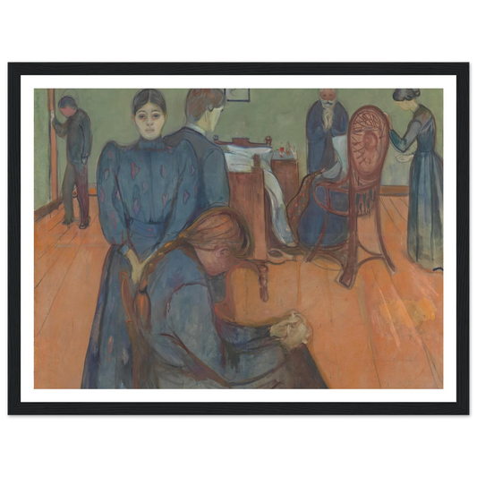Death in the Sickroom (1893) Art Print | Edvard Munch - Framed Poster - 30x40 cm / 12x16″ - Black frame
