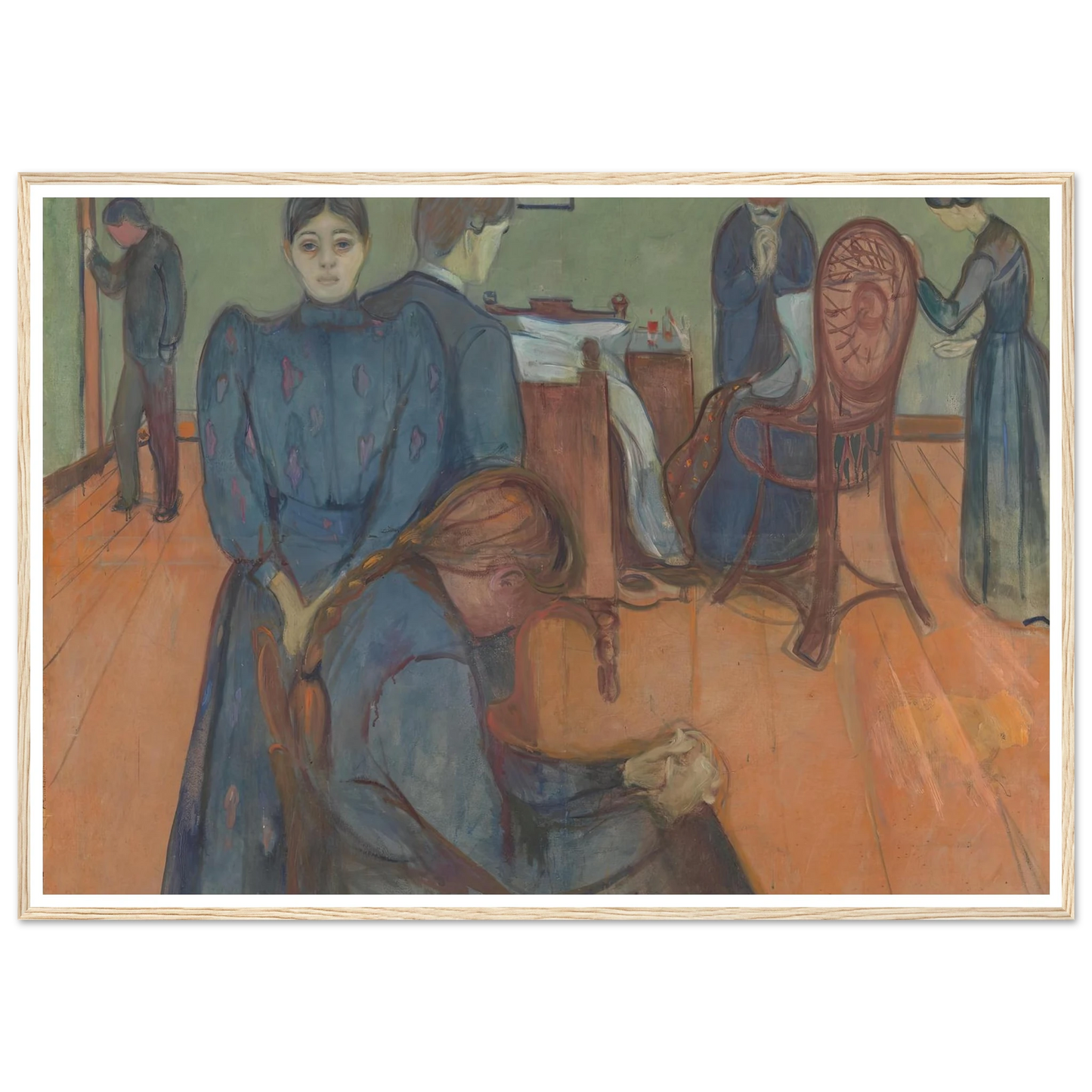 Death in the Sickroom (1893) Art Print | Edvard Munch - Framed Poster - 30x40 cm / 12x16″ - Black frame