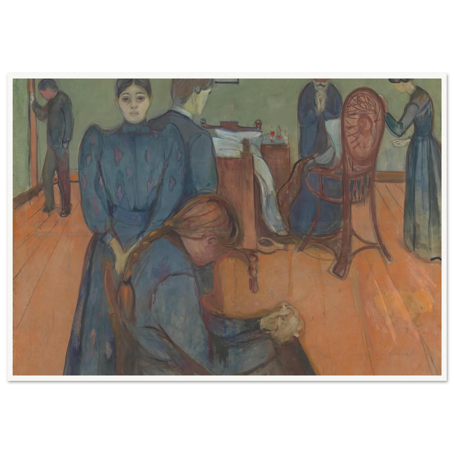Death in the Sickroom (1893) Art Print | Edvard Munch - Framed Poster - 30x40 cm / 12x16″ - Black frame