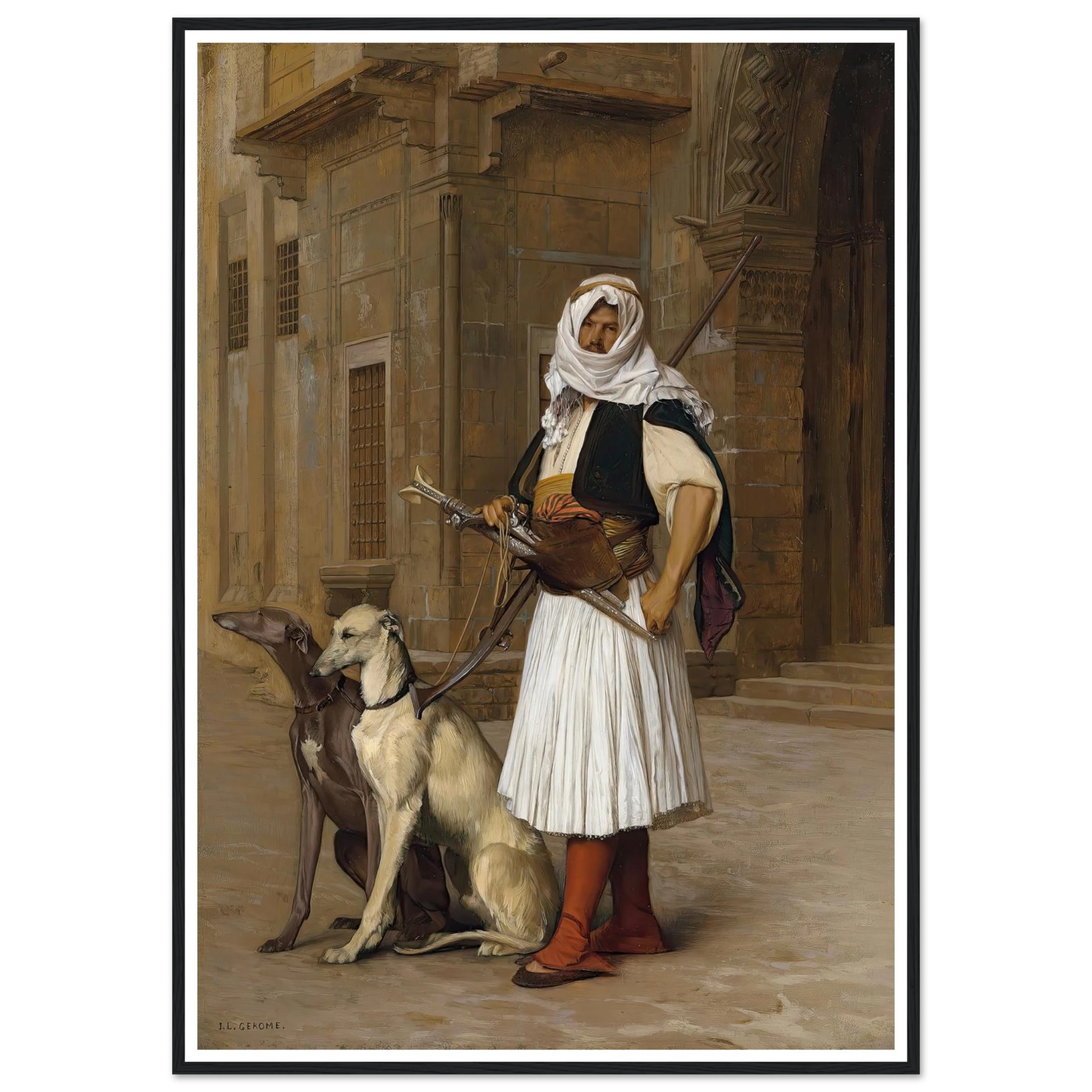 Arnaut and two Whippets (1867) Art Print | Jean Leon Gerome-Quipham Collections
