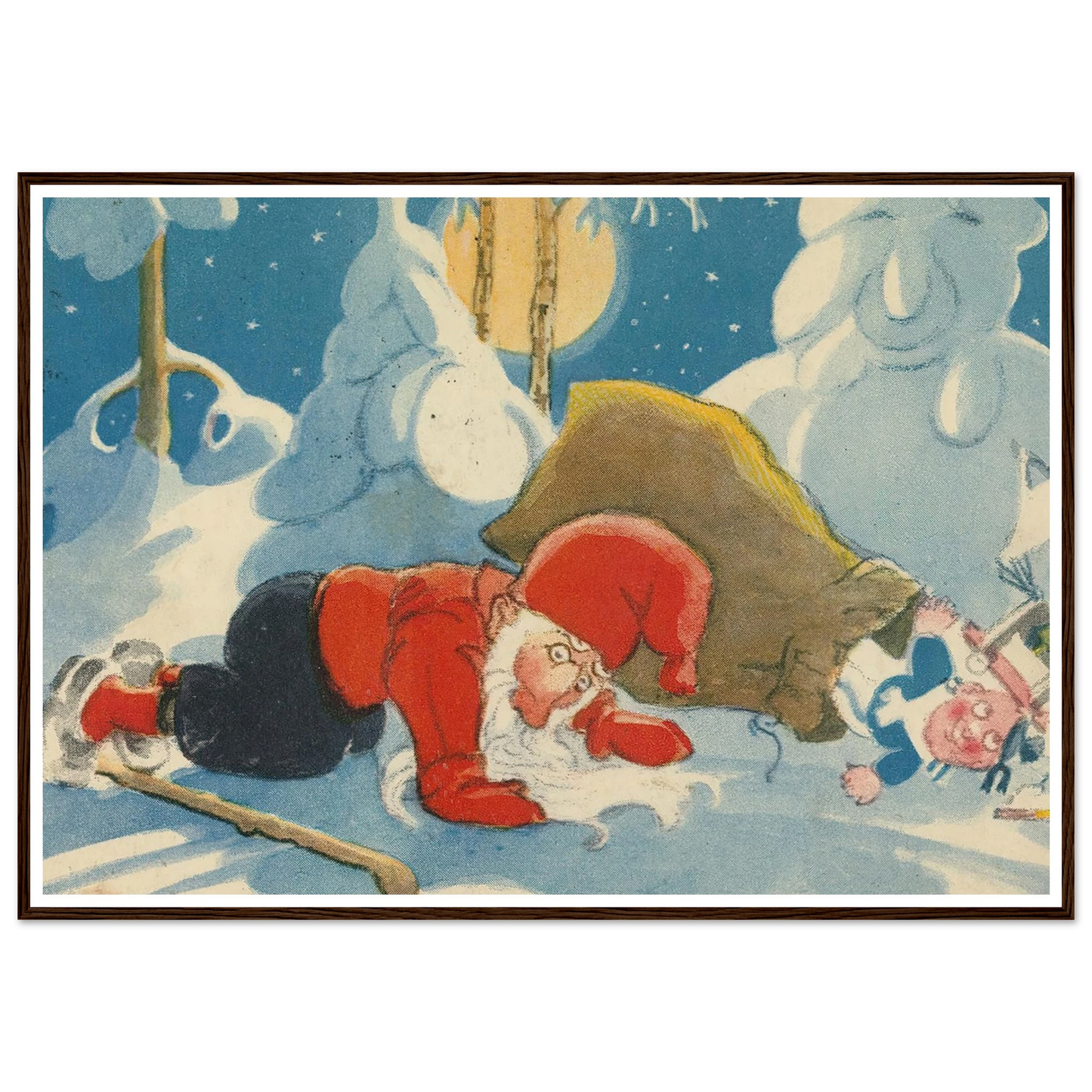Deep Forest Winter Slumber - Framed Poster - 30x40 cm / 12x16″ - Black frame