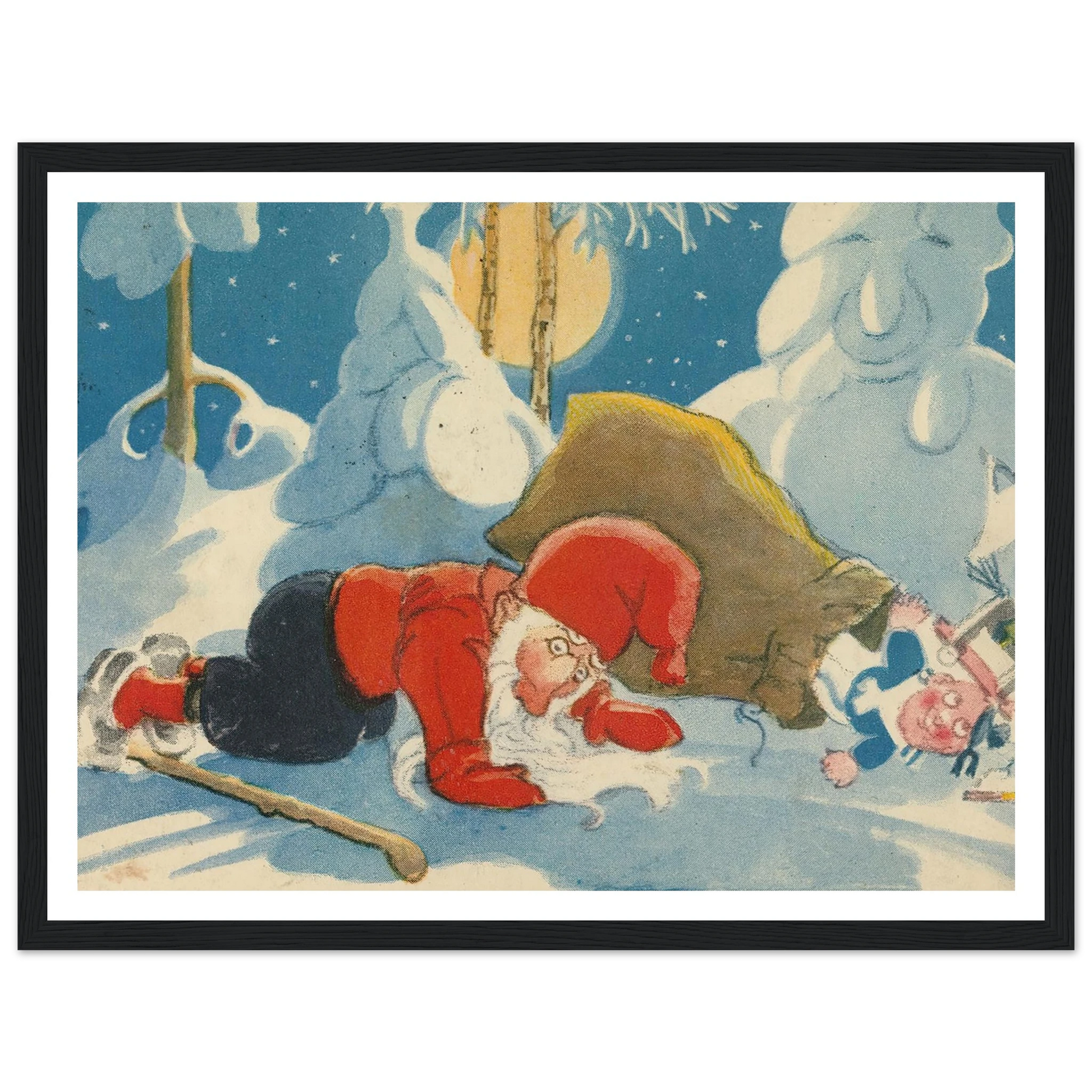 Deep Forest Winter Slumber - Framed Poster - 30x40 cm / 12x16″ - Black frame