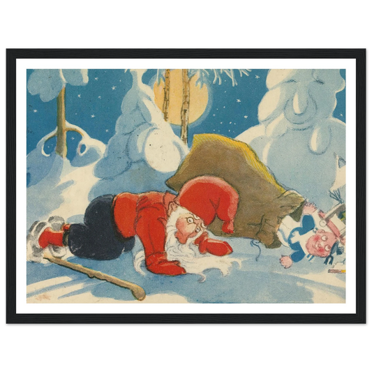 Deep Forest Winter Slumber - Framed Poster - 30x40 cm / 12x16″ - Black frame