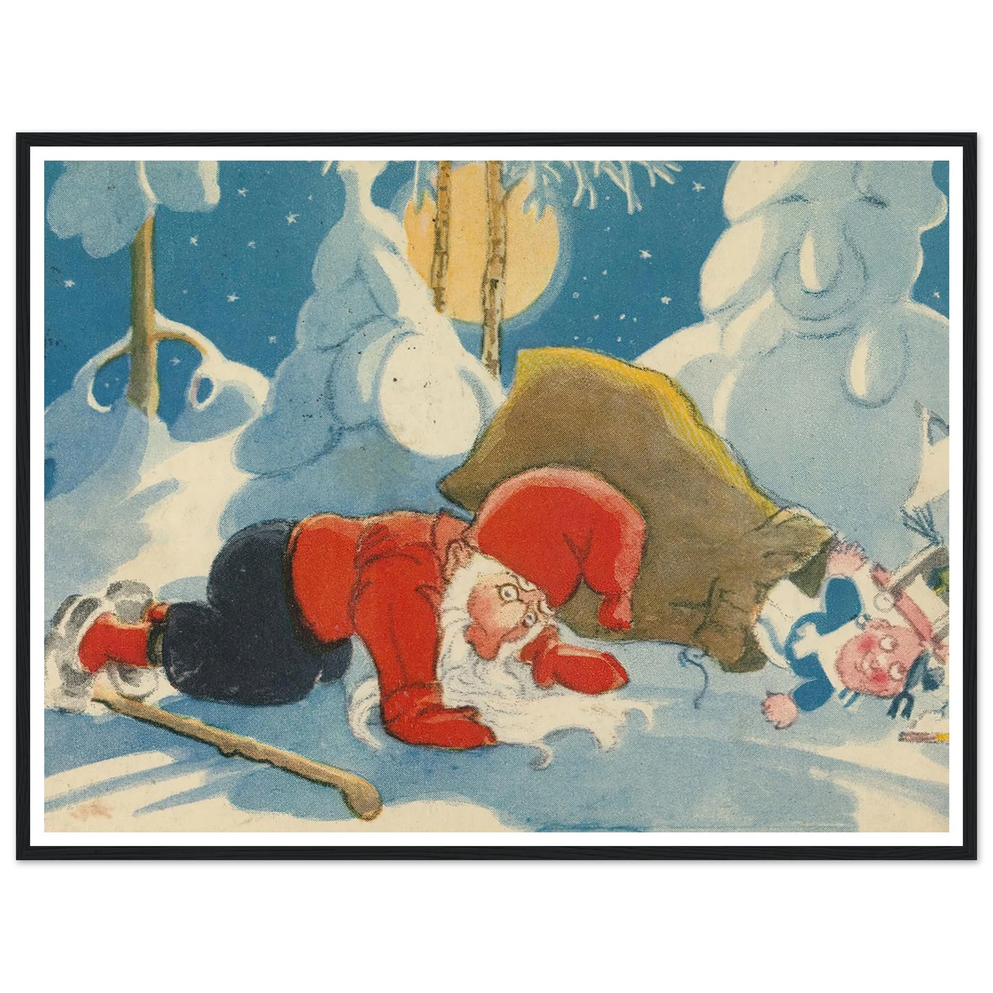 Deep Forest Winter Slumber - Framed Poster - 30x40 cm / 12x16″ - Black frame