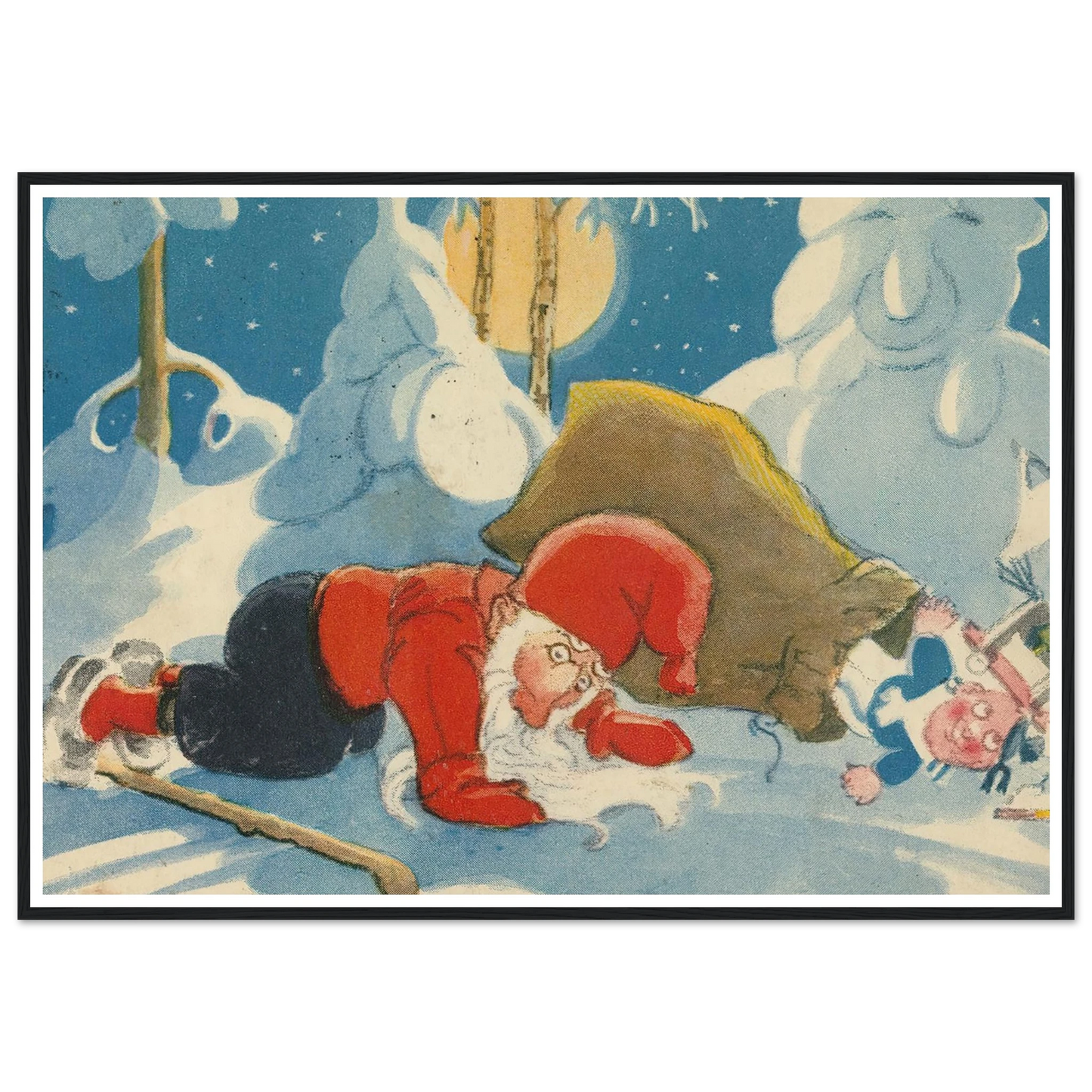 Deep Forest Winter Slumber - Framed Poster - 30x40 cm / 12x16″ - Black frame