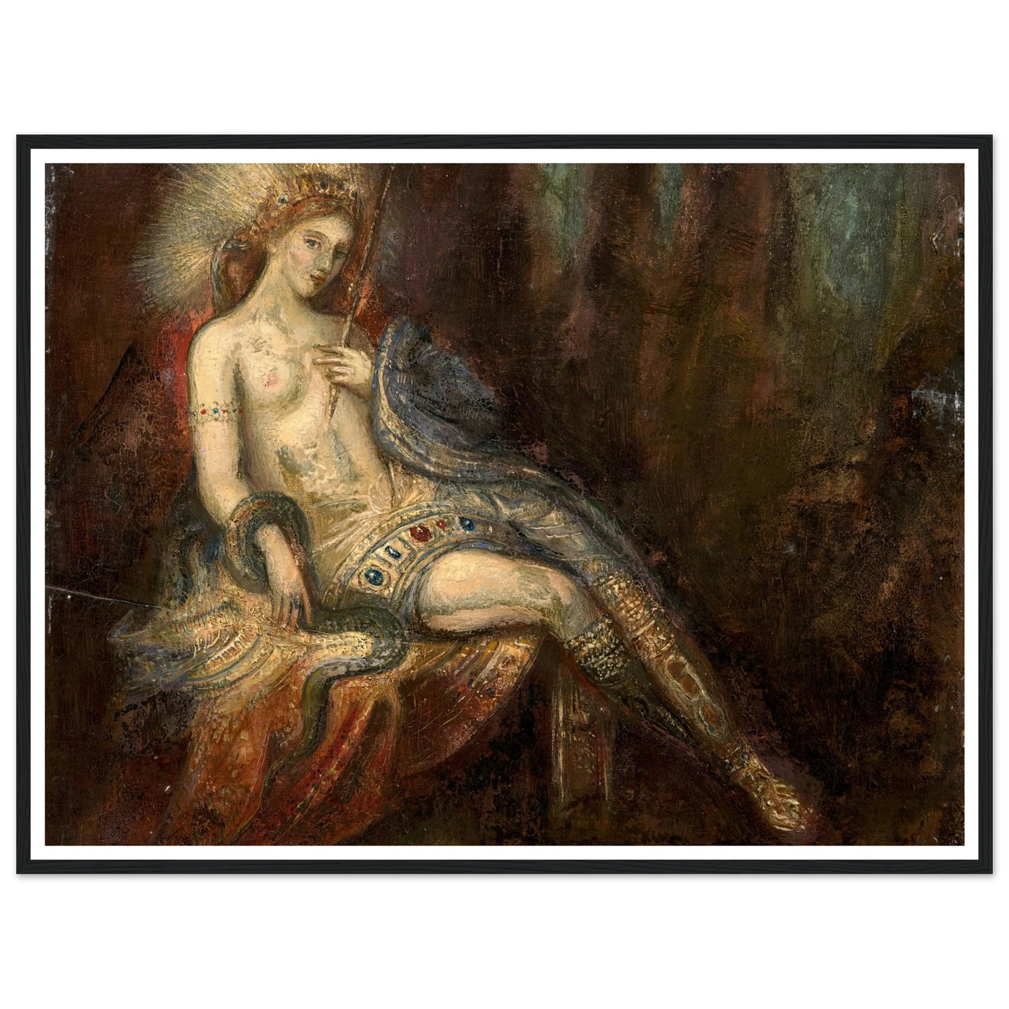 Déesse au rocher Art Print | Gustave Moreau - Framed Poster - 30x40 cm / 12x16″ - Black frame