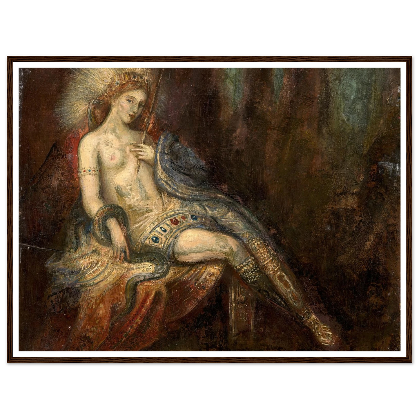 Déesse au rocher Art Print | Gustave Moreau - Framed Poster - 30x40 cm / 12x16″ - Black frame