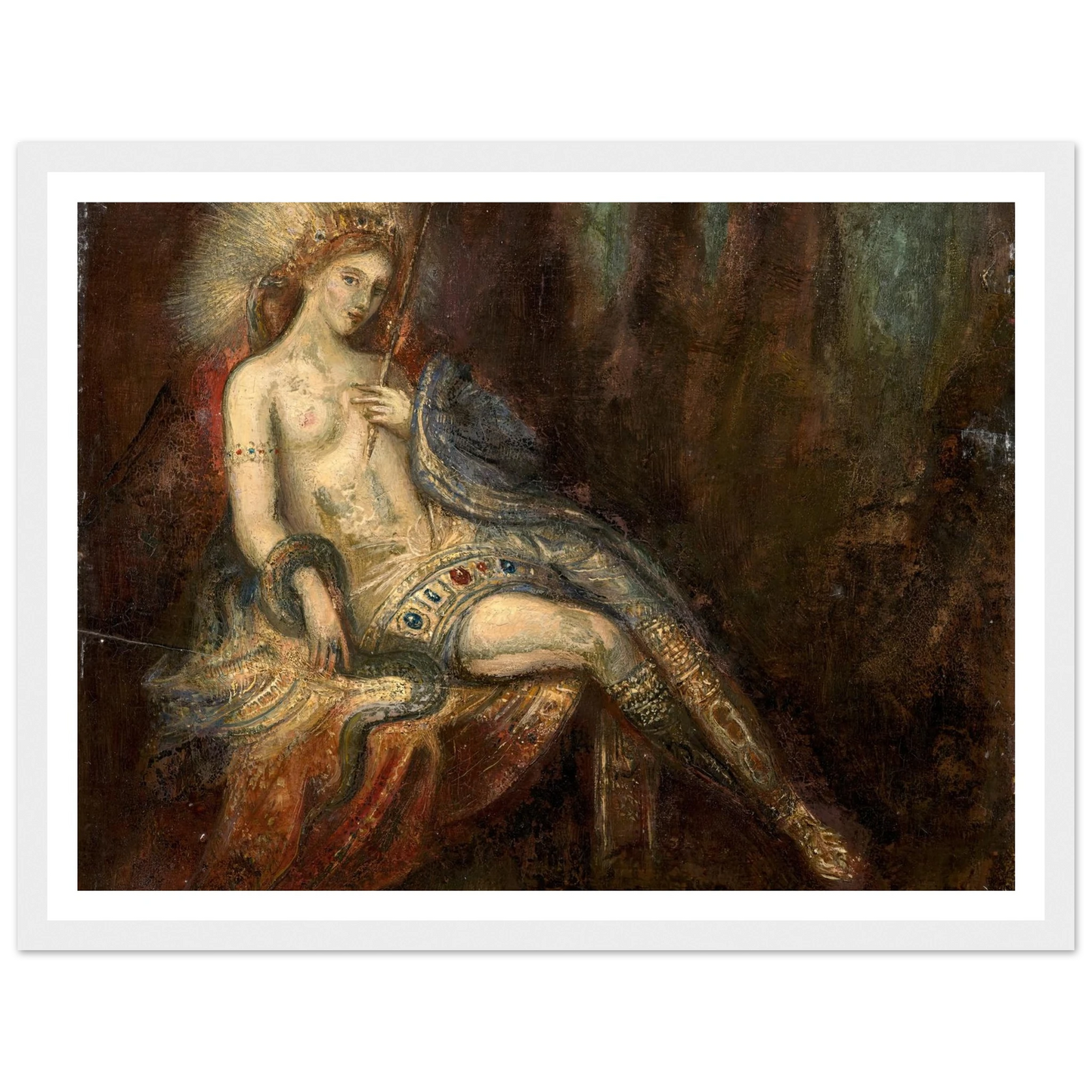 Déesse au rocher Art Print | Gustave Moreau - Framed Poster - 30x40 cm / 12x16″ - Black frame