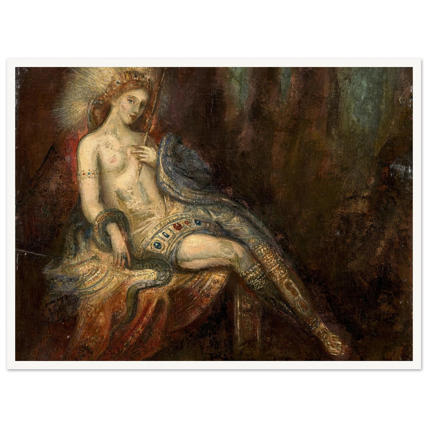 Déesse au rocher Art Print | Gustave Moreau - Framed Poster - 30x40 cm / 12x16″ - Black frame