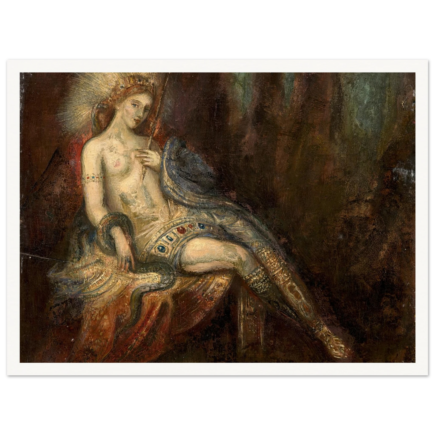 Déesse au rocher Art Print | Gustave Moreau - Framed Poster - 30x40 cm / 12x16″ - Black frame